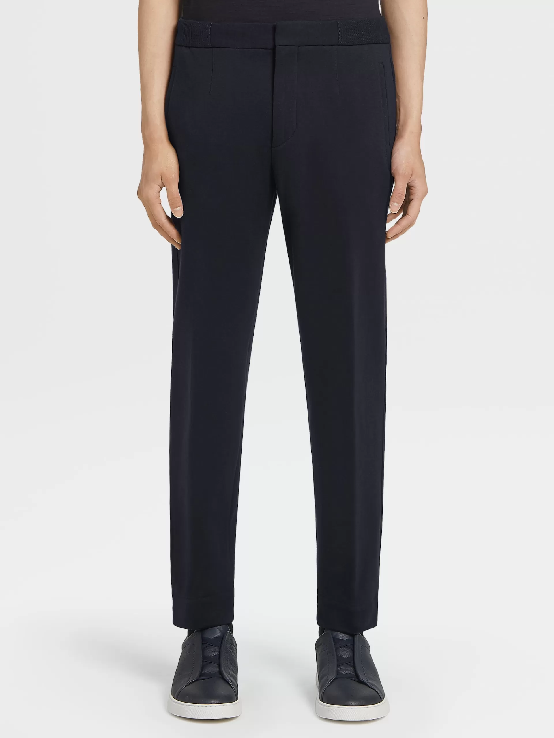 Cheap ZEGNA Pantalon De Jogging En Jersey De Laine Bleu Marine