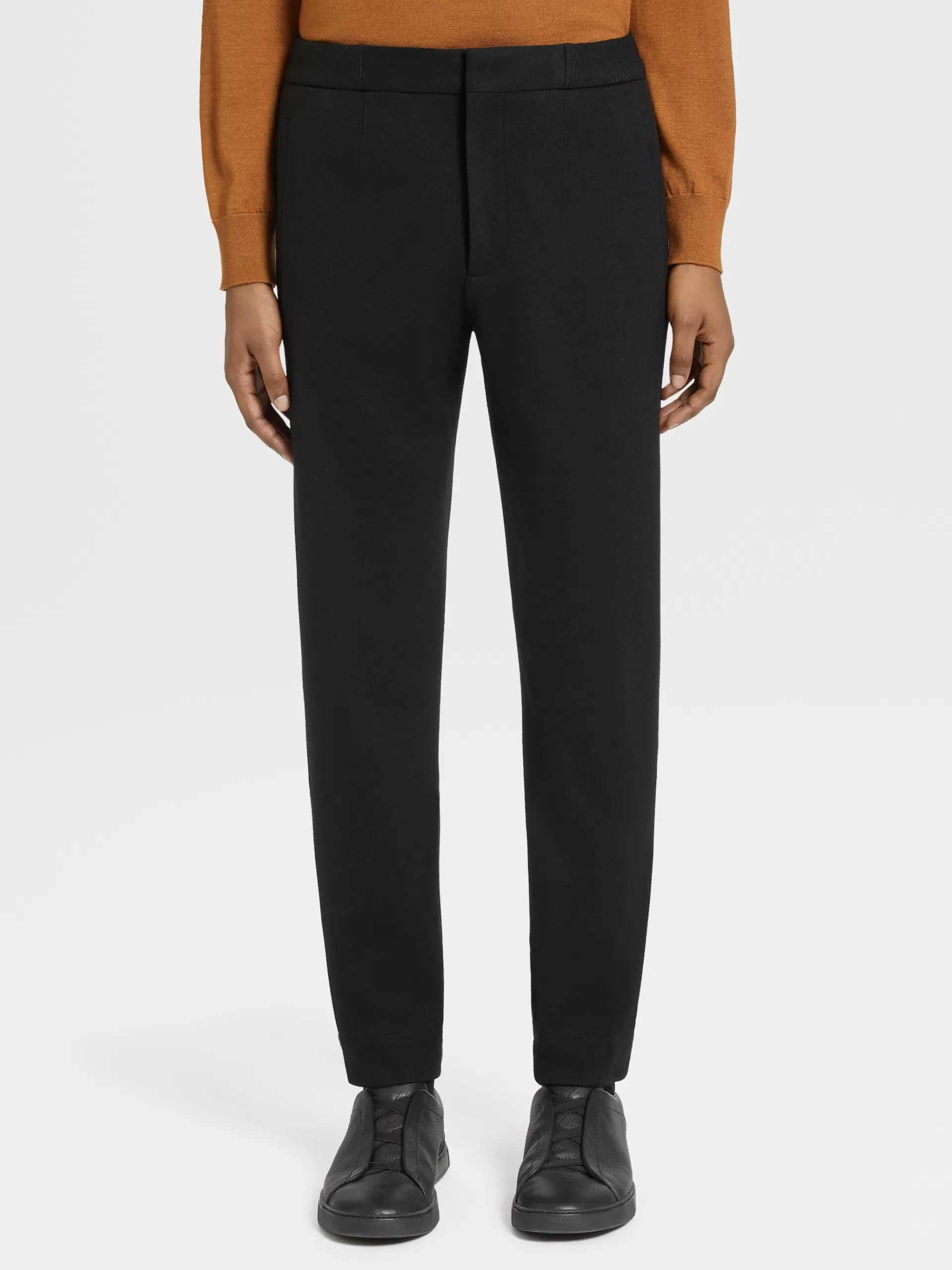 Outlet ZEGNA Pantalon De Jogging En Jersey De Laine Noir