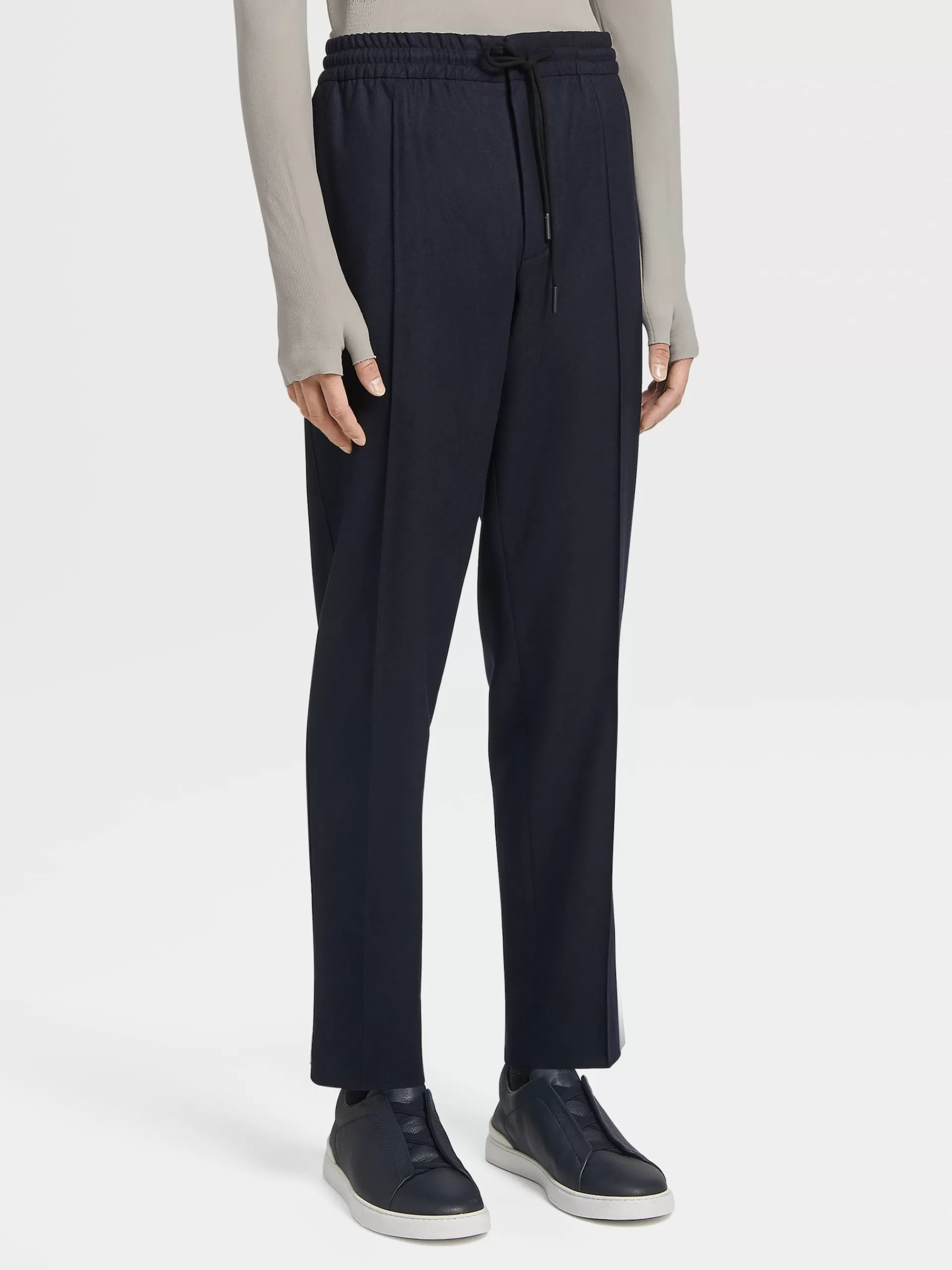 Clearance ZEGNA Pantalon De Jogging En Laine 14Milmil14 Bleu Marine