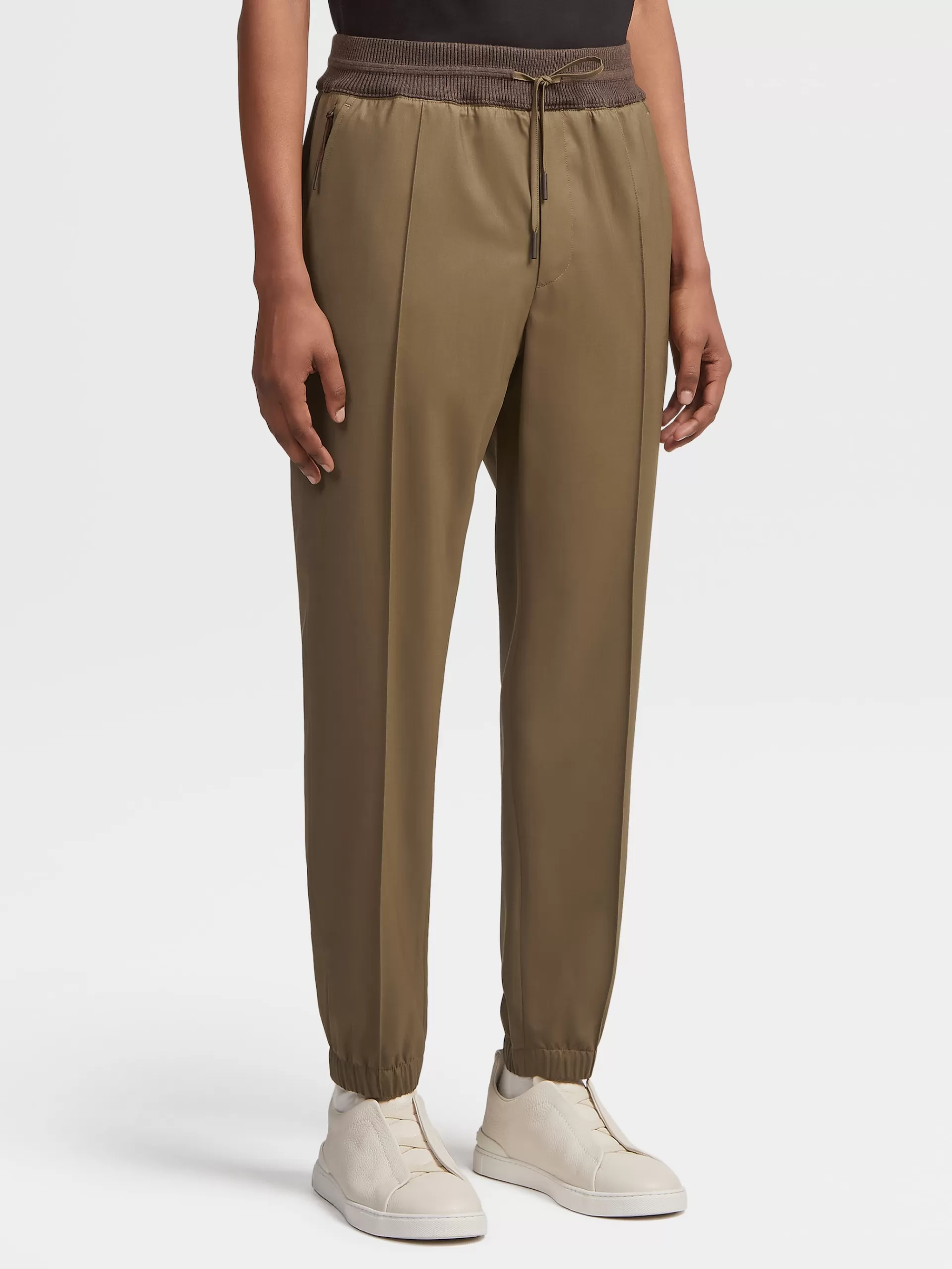 Clearance ZEGNA Pantalon De Jogging En Laine High Performance™ Marron Clair