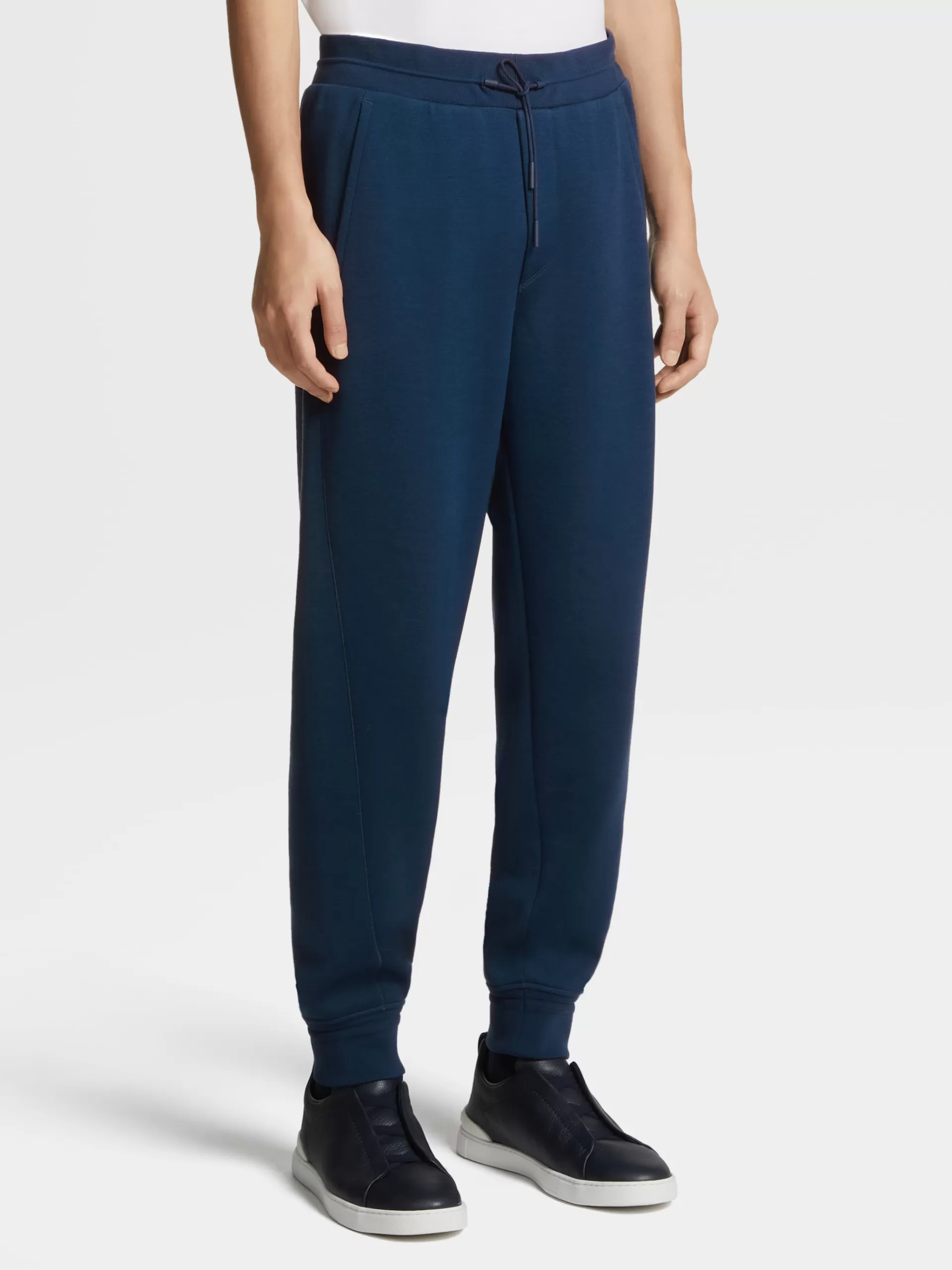 Best ZEGNA Pantalon De Jogging En Laine Melangee High Performance™ Bleu Fonce