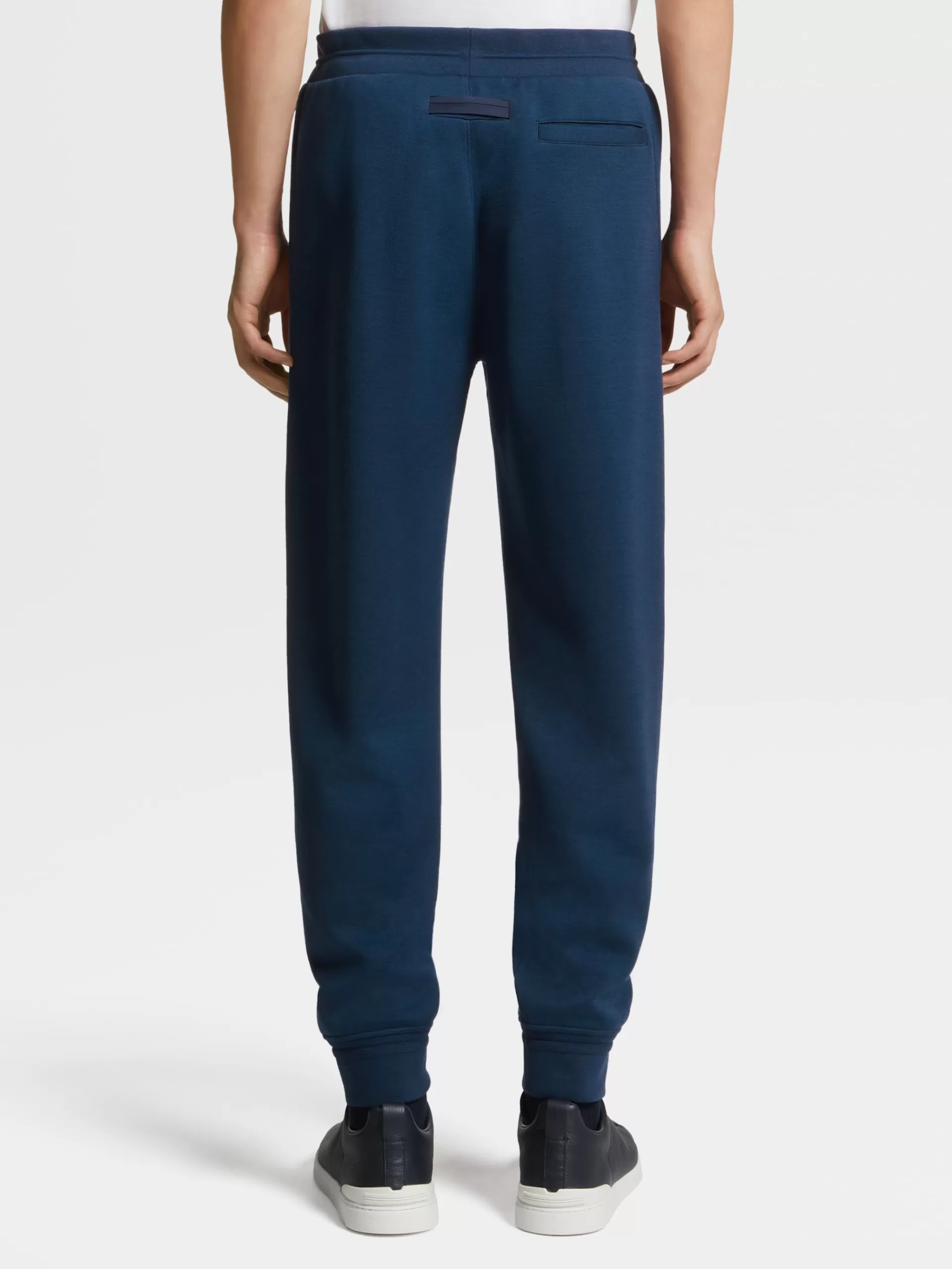 Cheap ZEGNA Pantalon De Jogging En Laine Melangee High Performance™ Bleu Fonce