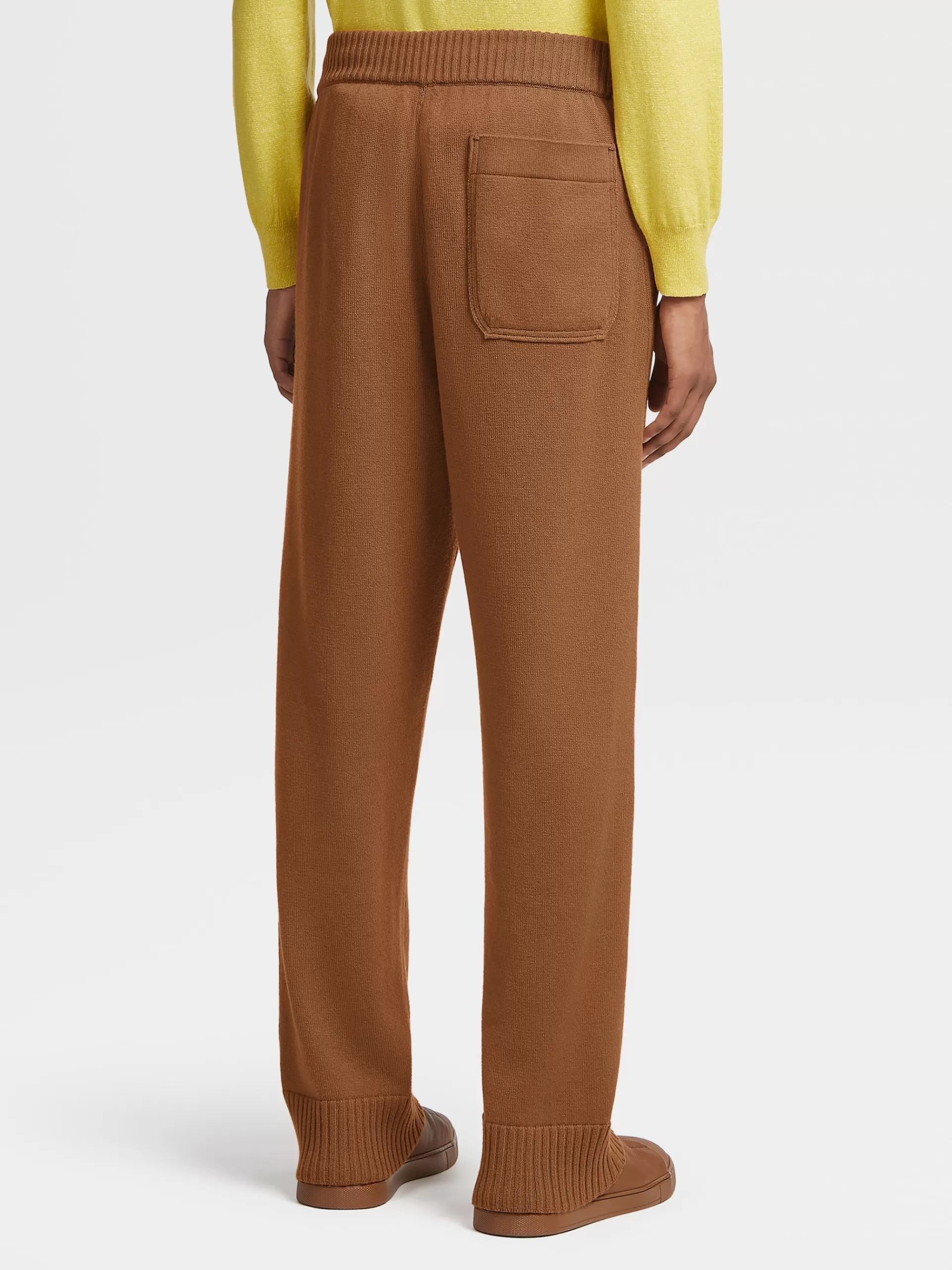 Fashion ZEGNA Pantalon De Jogging En Maille De Cachemire Et Coton Marron Vigogne