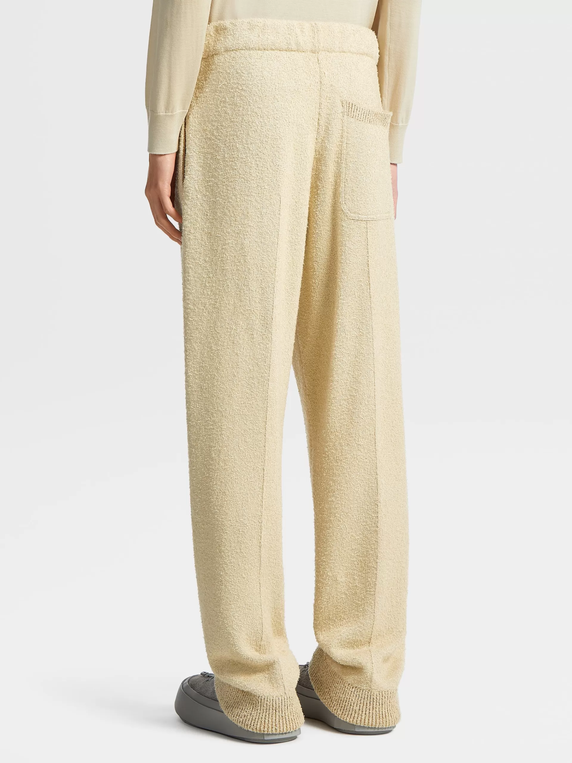 Cheap ZEGNA Pantalon De Jogging En Maille De Soie Et Cachemire Beige