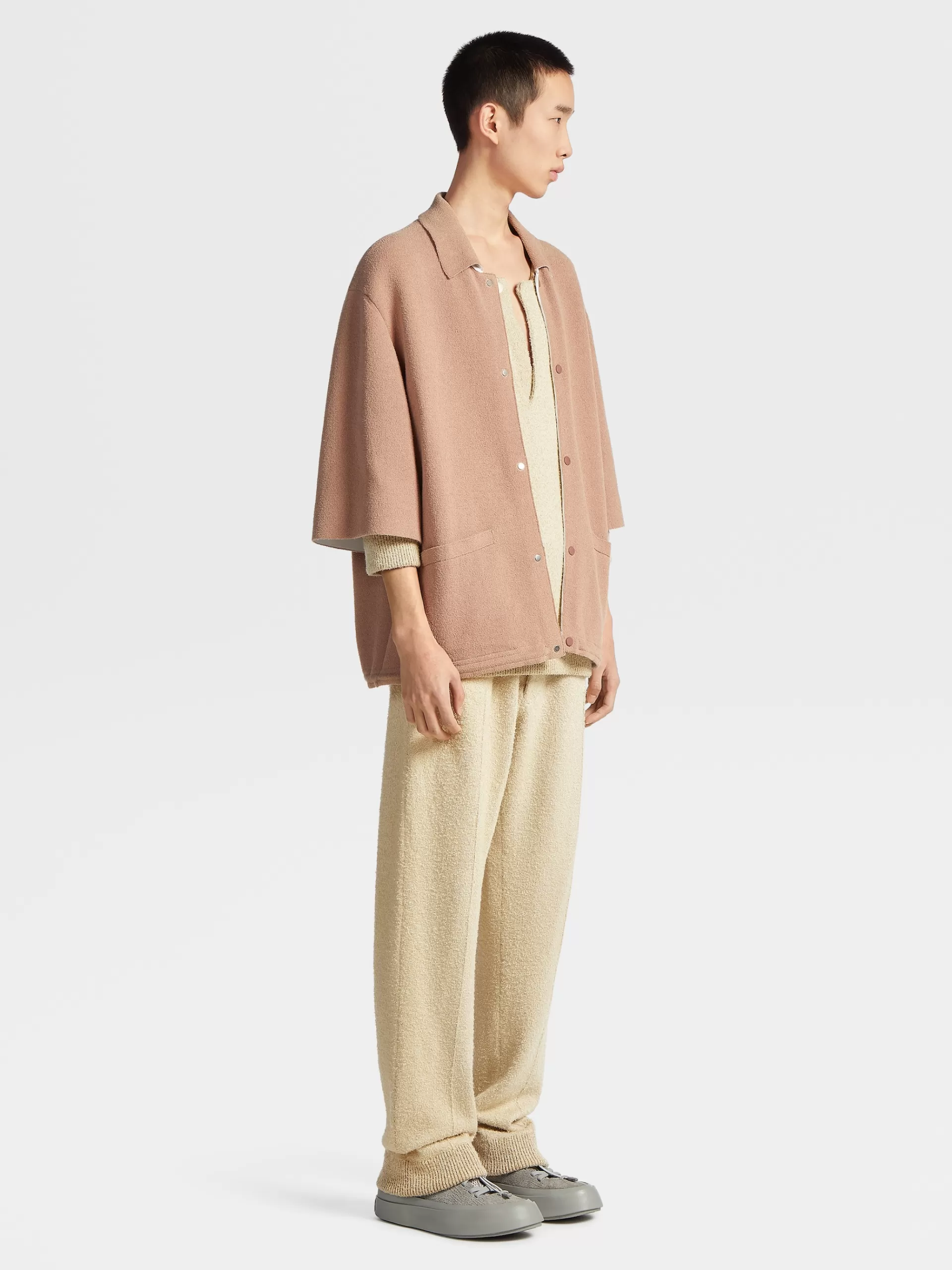 Cheap ZEGNA Pantalon De Jogging En Maille De Soie Et Cachemire Beige