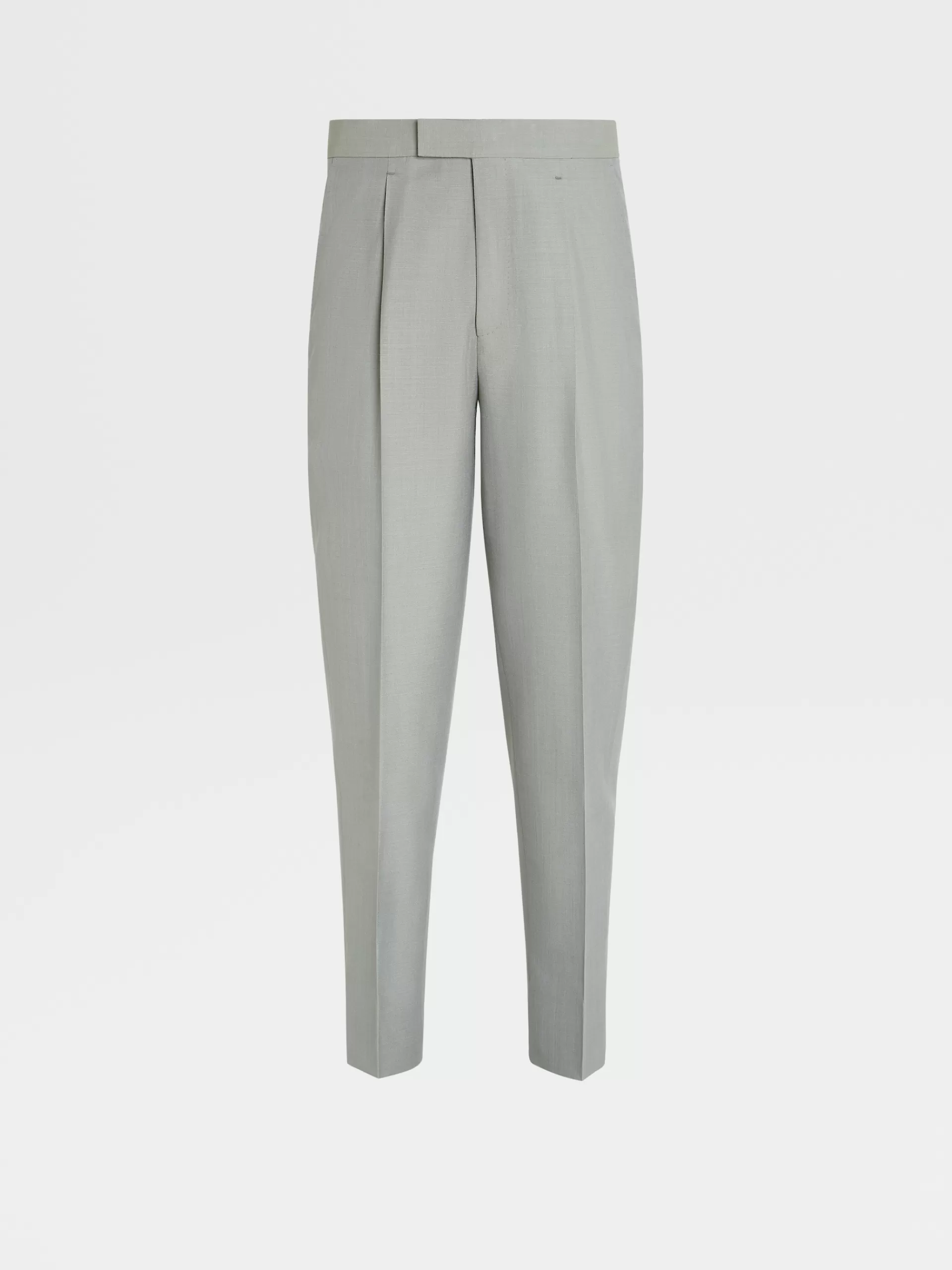 Hot ZEGNA Pantalon De Soiree A Pinces En Soie Et Laine Bleu Clair