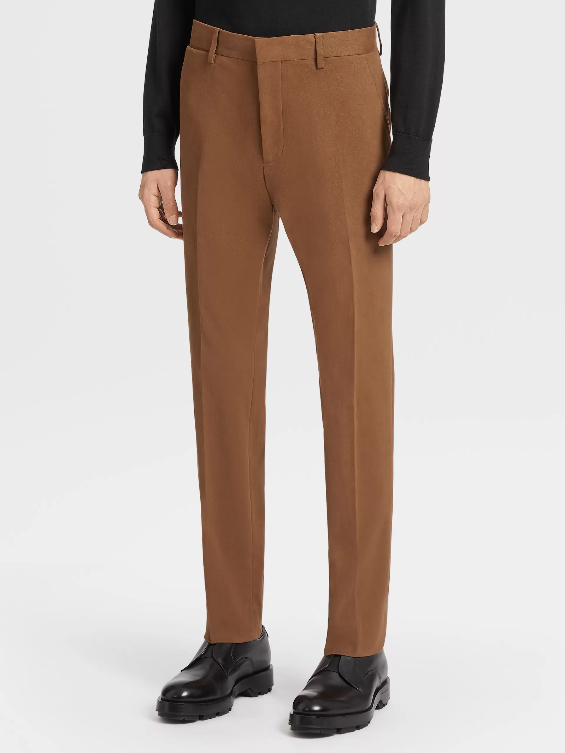 Flash Sale ZEGNA Pantalon En Coton Marron Vigogne