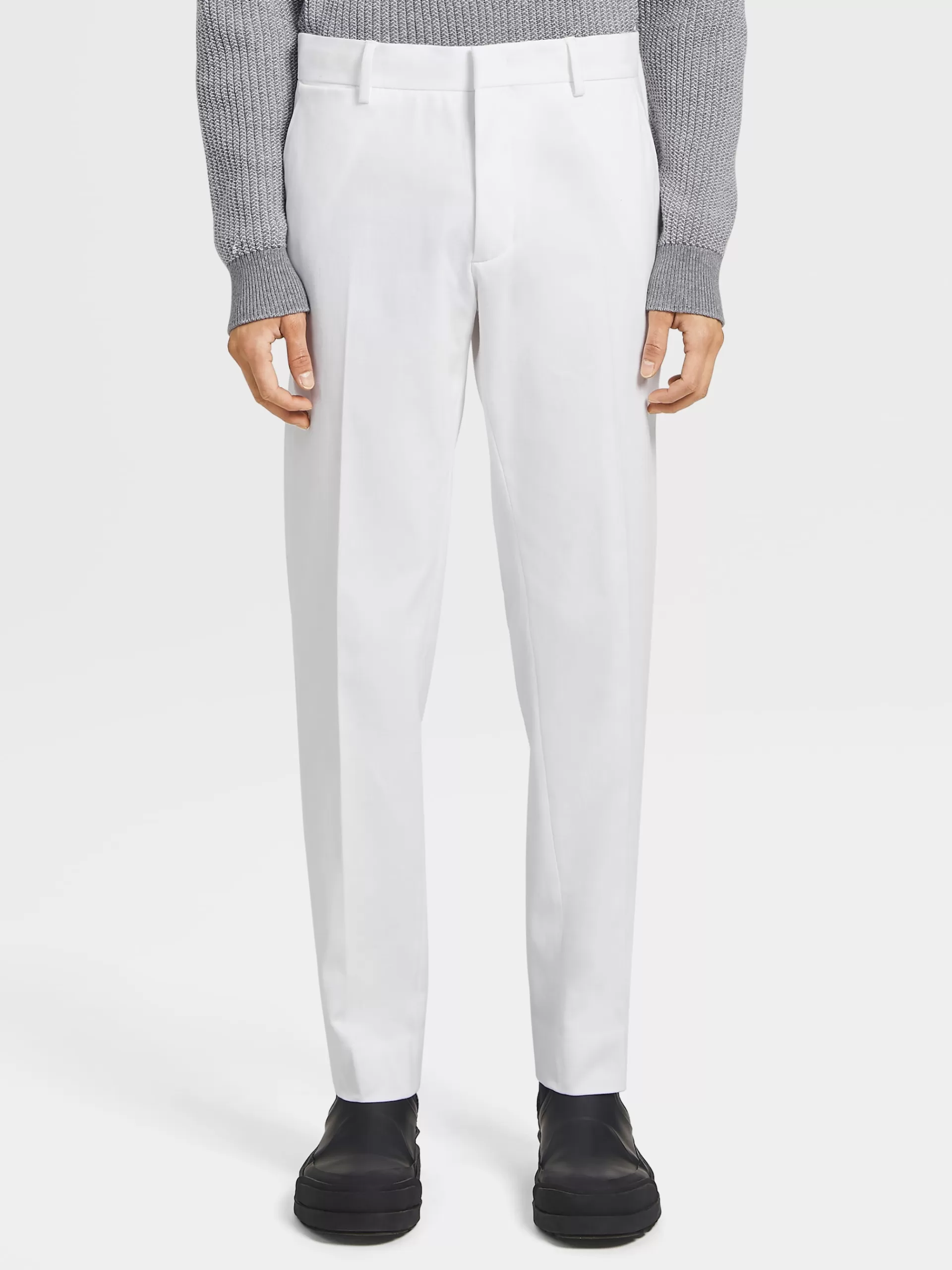 Store ZEGNA Pantalon En Coton Winter Crossover Blanc