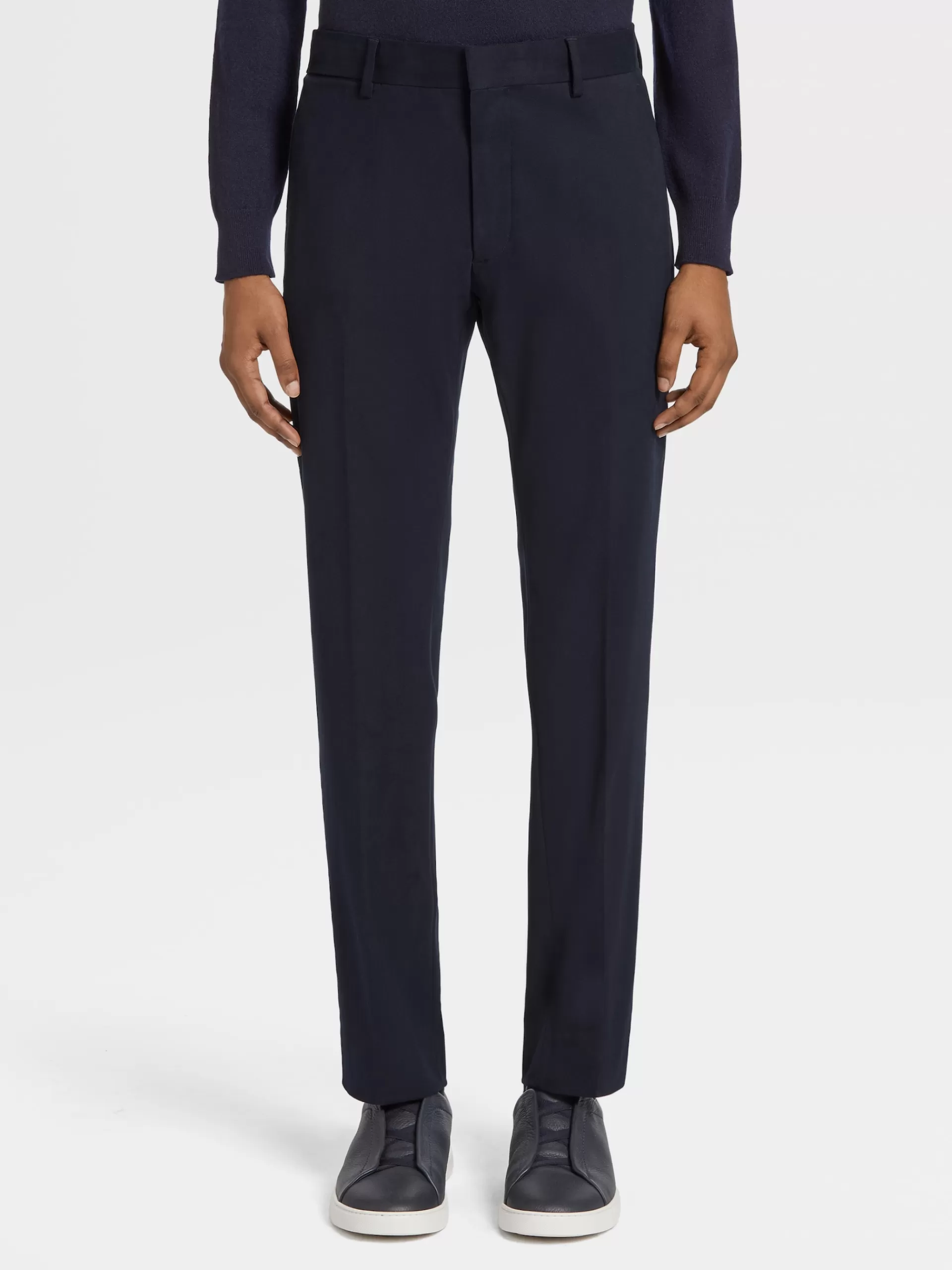 Sale ZEGNA Pantalon En Coton Winter Crossover Bleu Marine