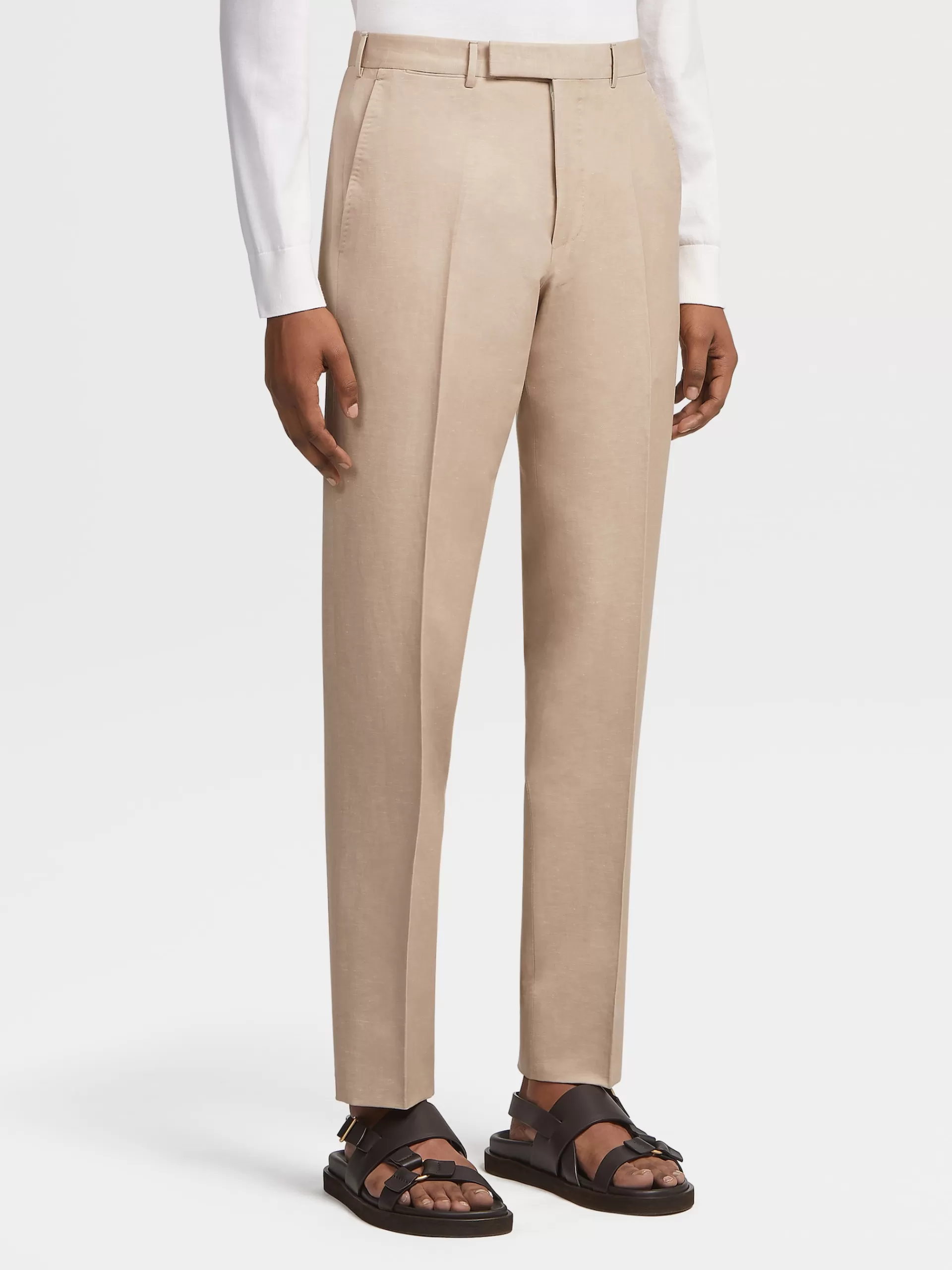 Flash Sale ZEGNA Pantalon En Laine Et Lin Trofeo™ Summer Beige