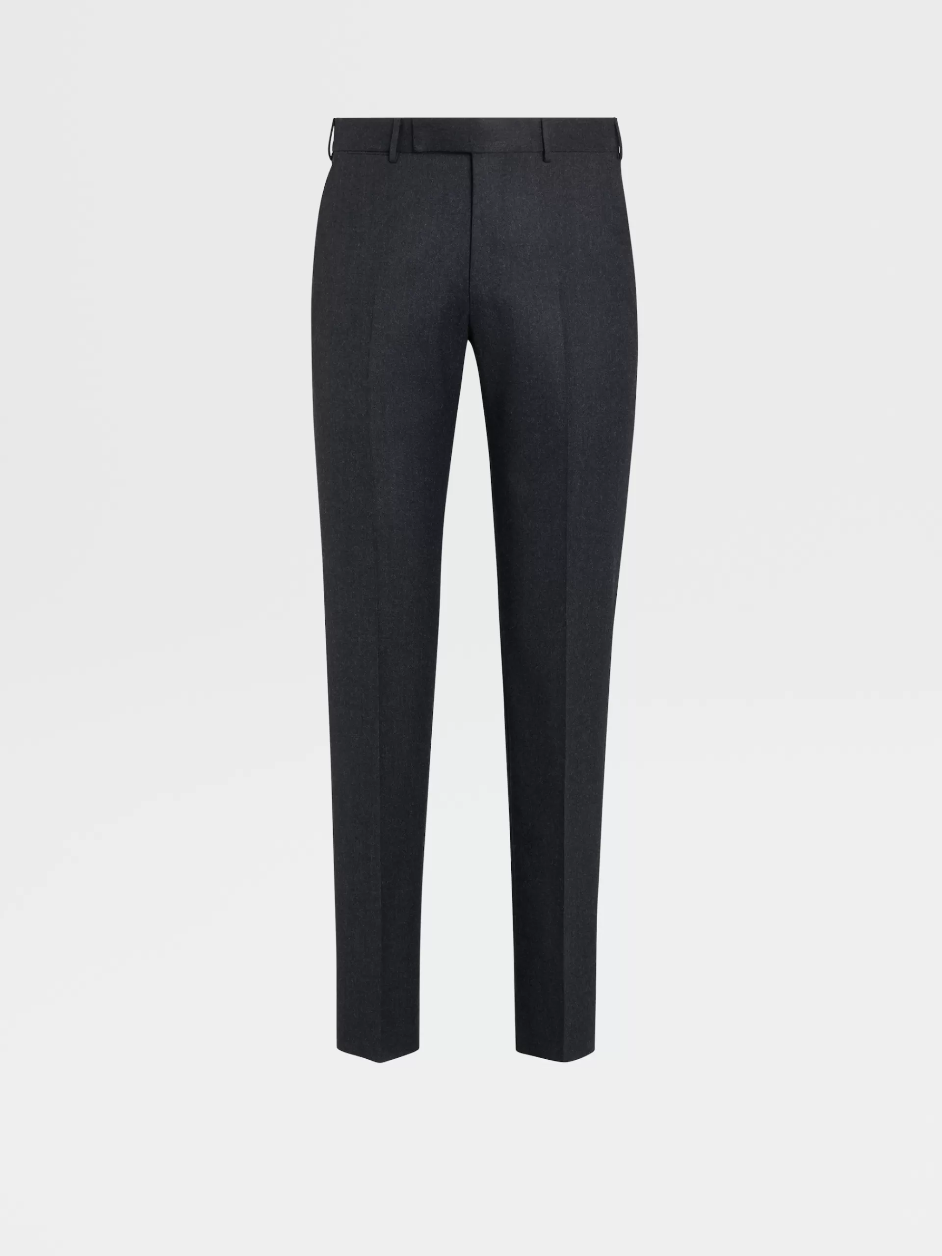 Fashion ZEGNA Pantalon En Laine Pure Gris Fonce