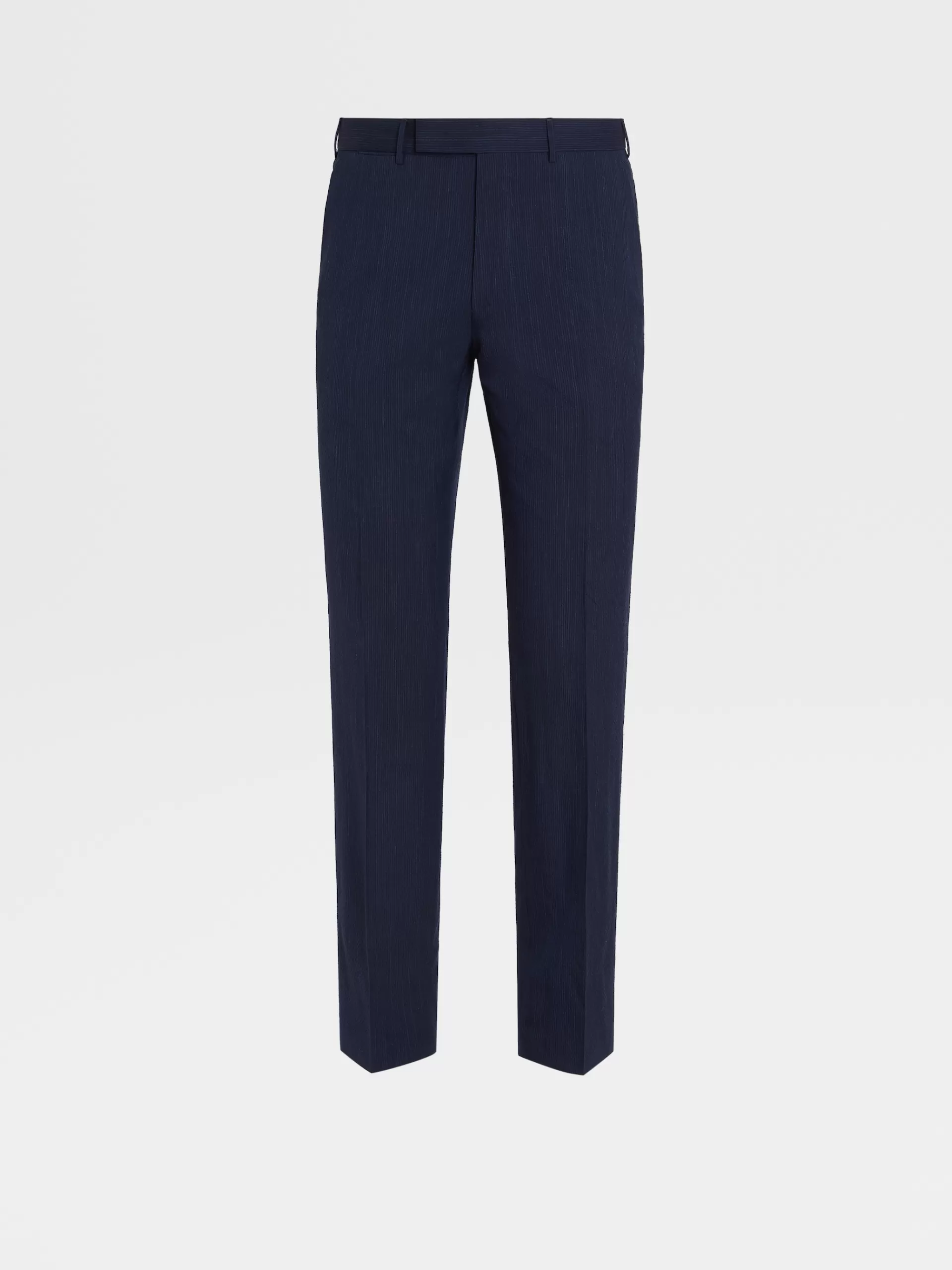 Cheap ZEGNA Pantalon En Trofeo™ Seersucker De Laine Bleu Et Bleu Marine A Micro-Carreaux Bleu/Bleu Marine
