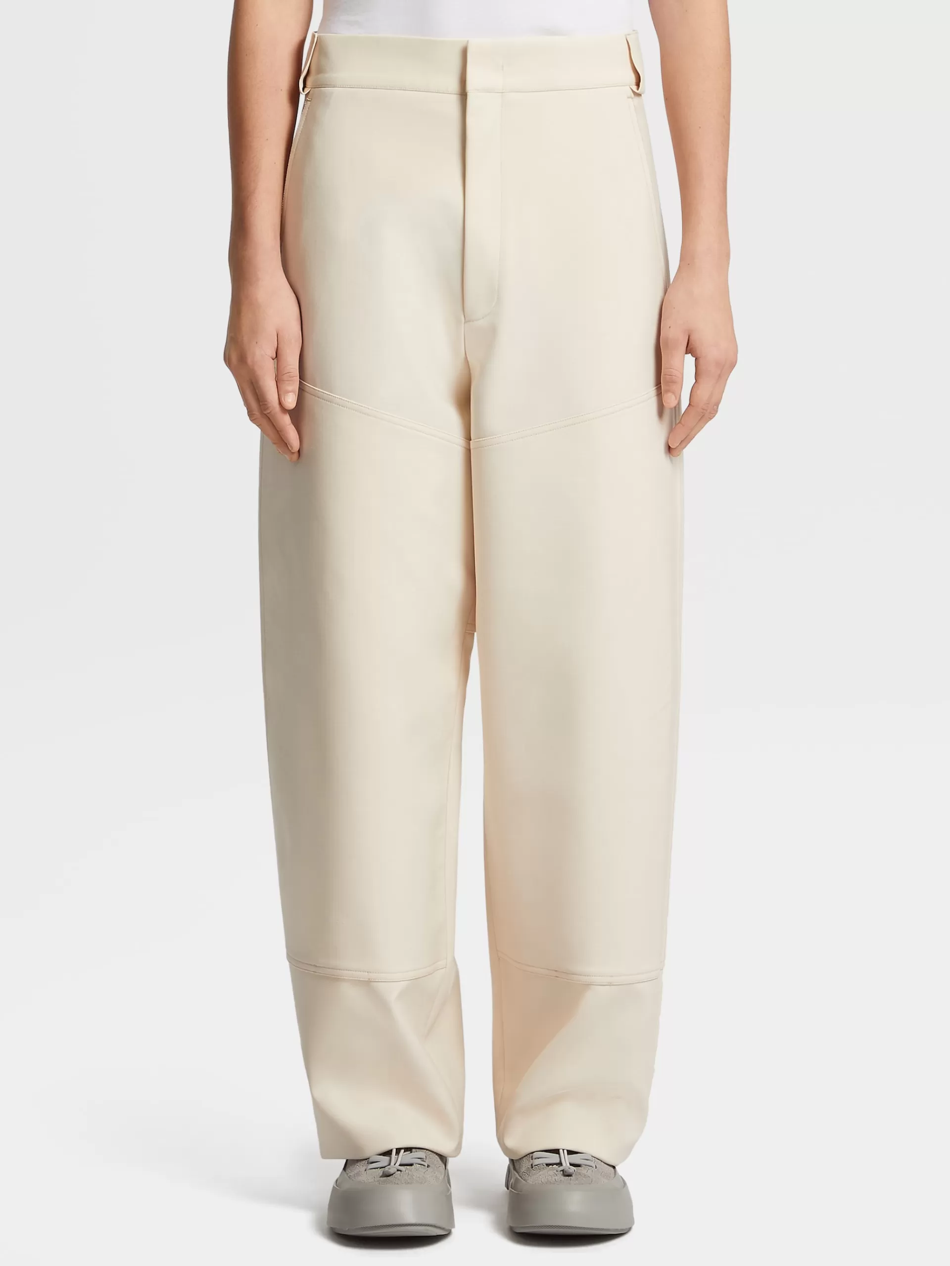 Online ZEGNA Pantalon Workwear En Laine Pure Beige Clair