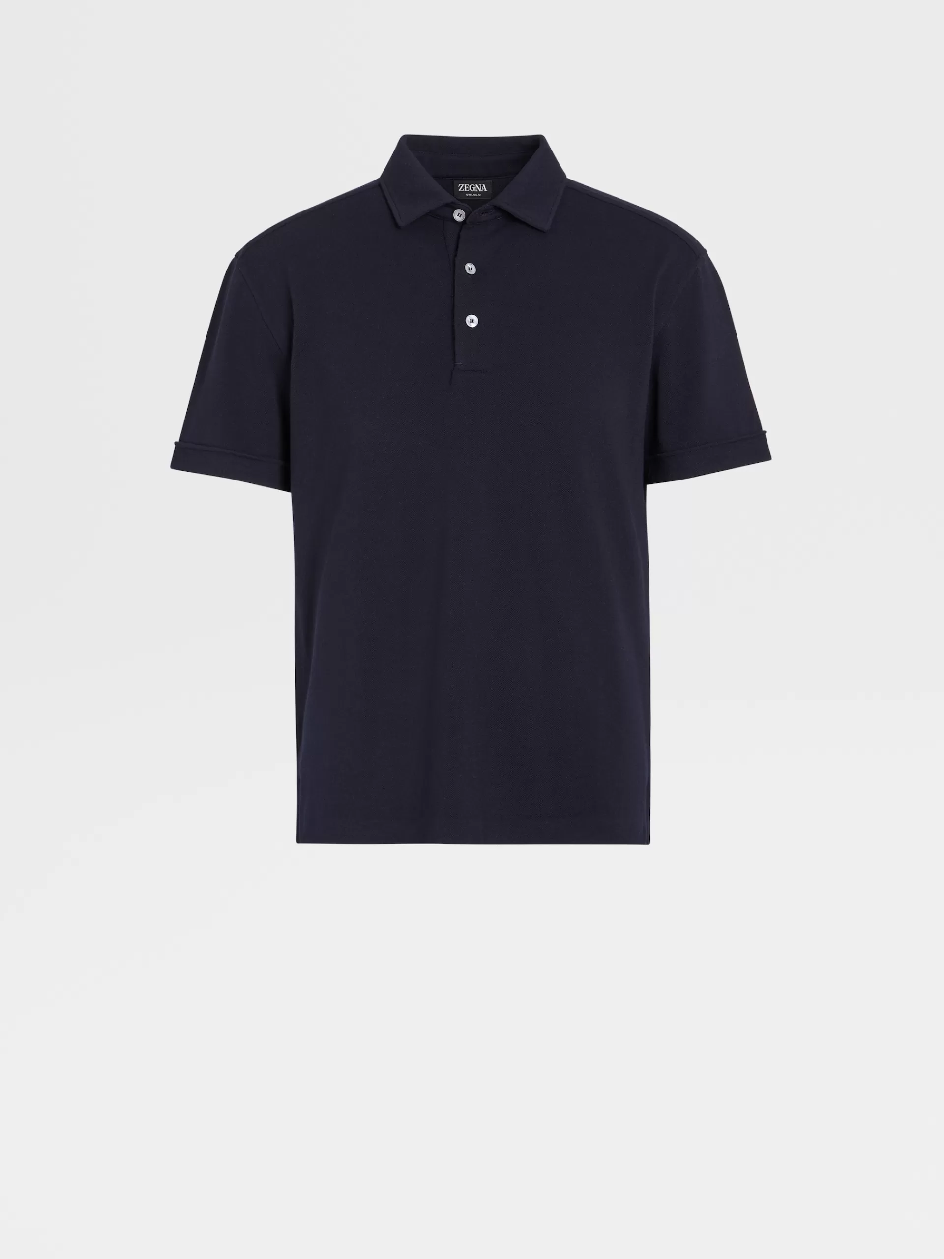 Outlet ZEGNA Polo A Manches Courtes En Laine 12Milmil12 Bleu Marine