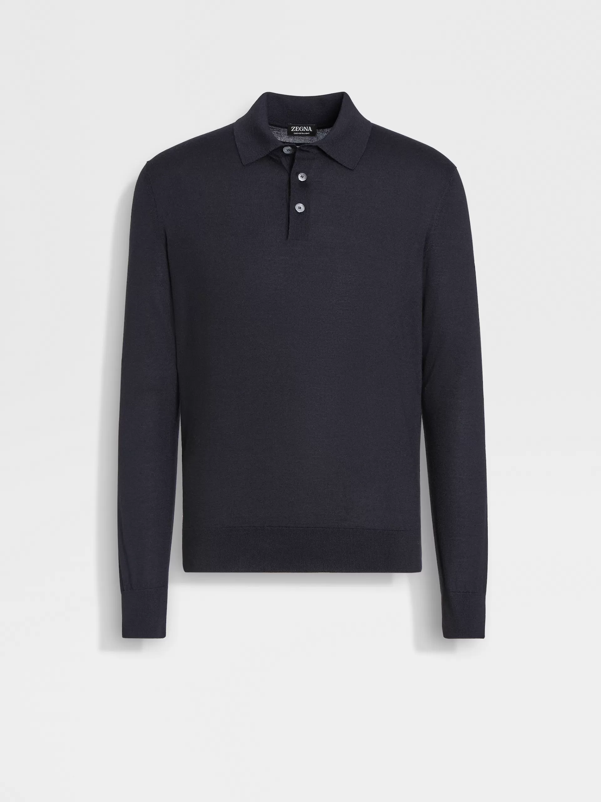 Clearance ZEGNA Polo Cashseta Light Bleu Marine