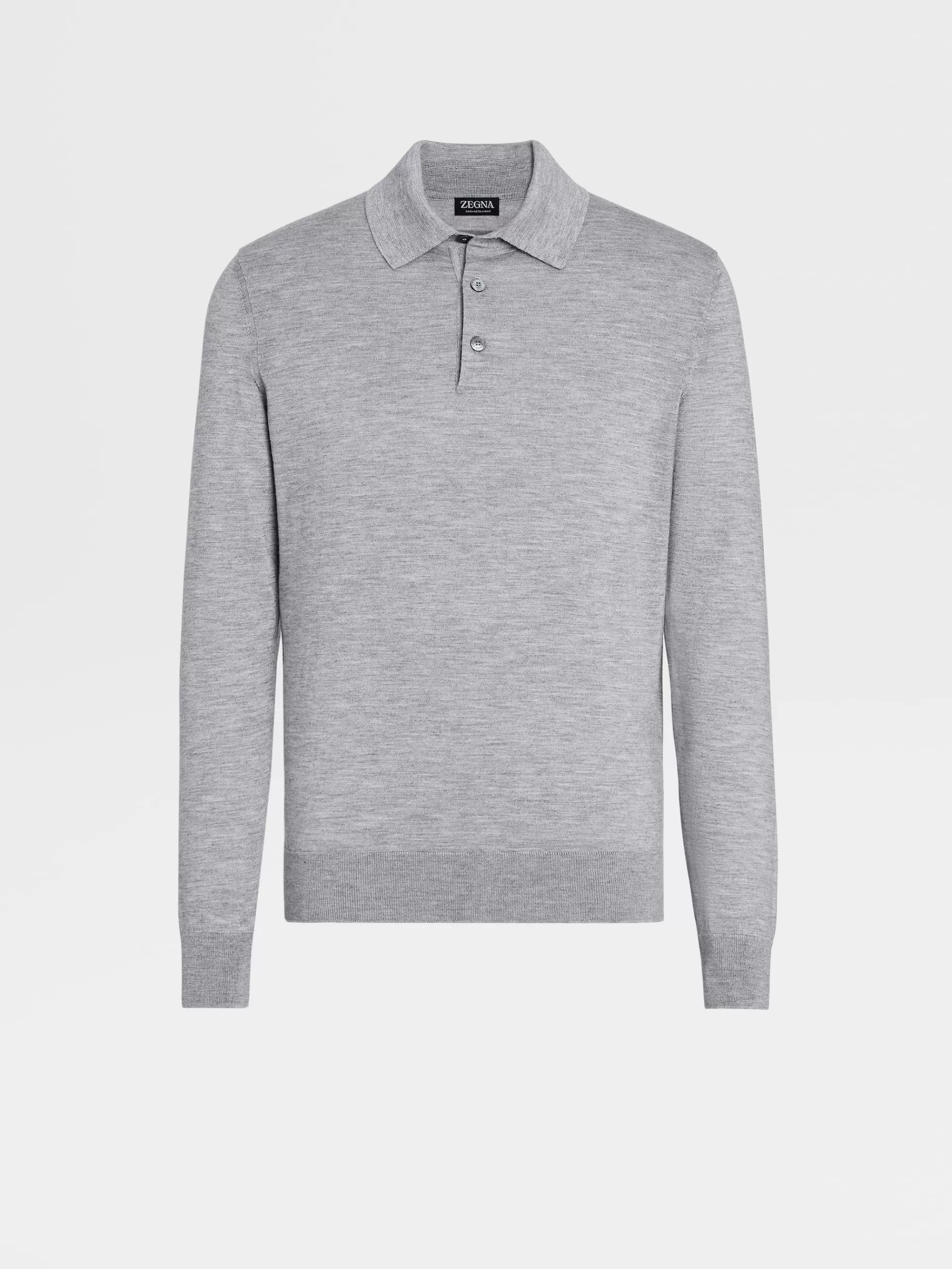 New ZEGNA Polo Cashseta Light Gris Chine