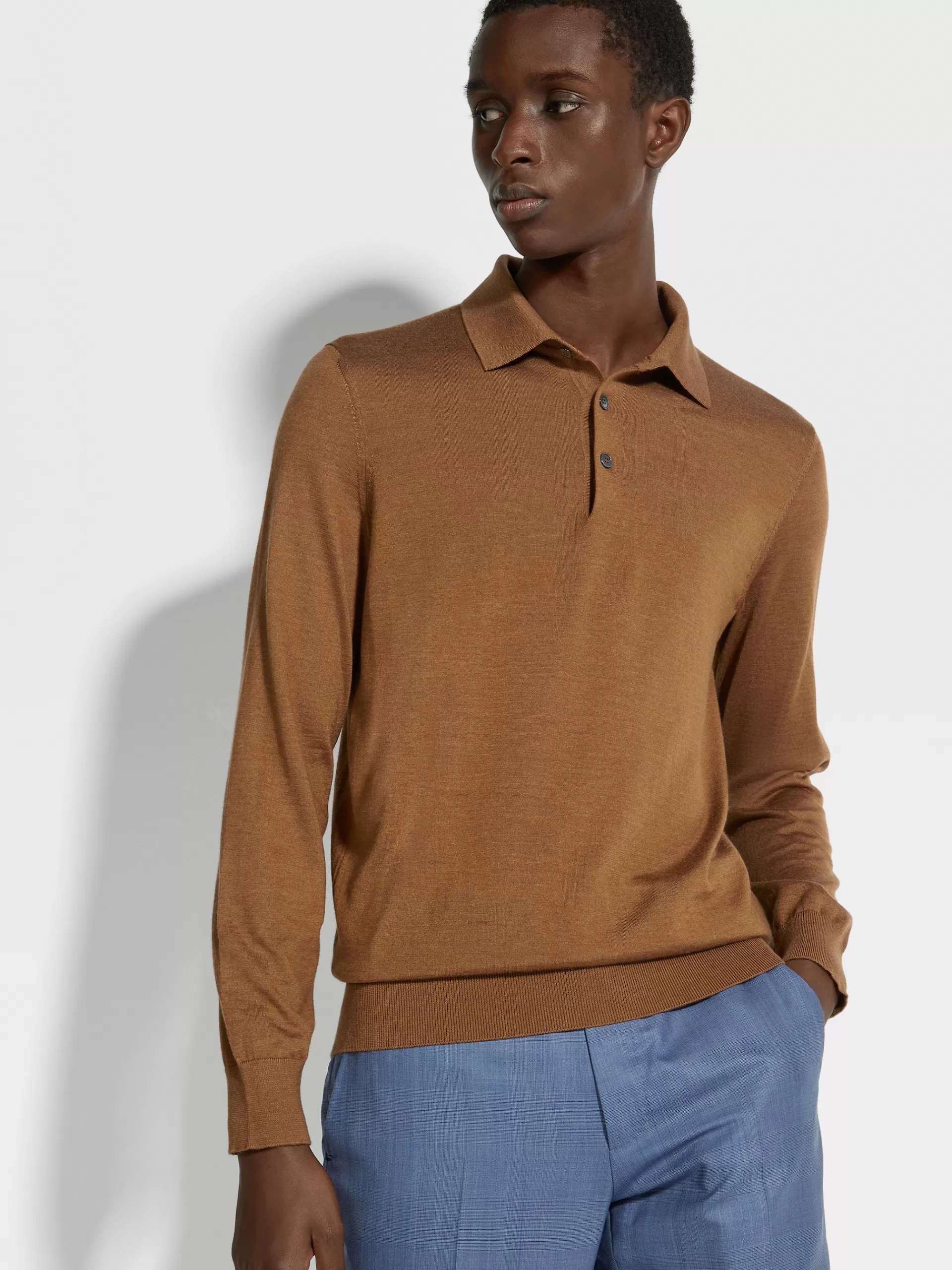 Best ZEGNA Polo Cashseta Light Marron Vigogne