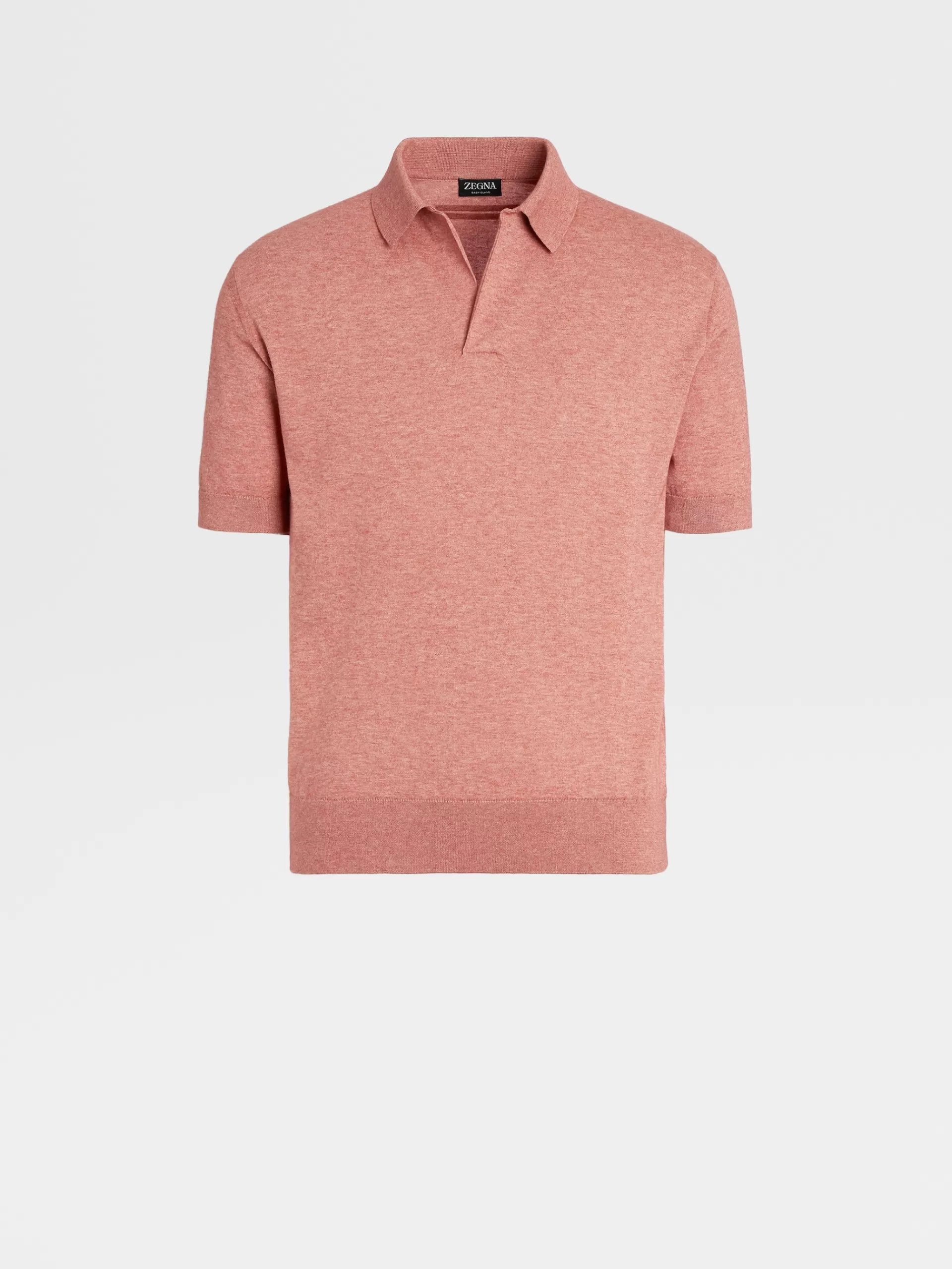 Cheap ZEGNA Polo En Maille De Coton Et Cachemire Baby Island Bordeaux Clair Chine