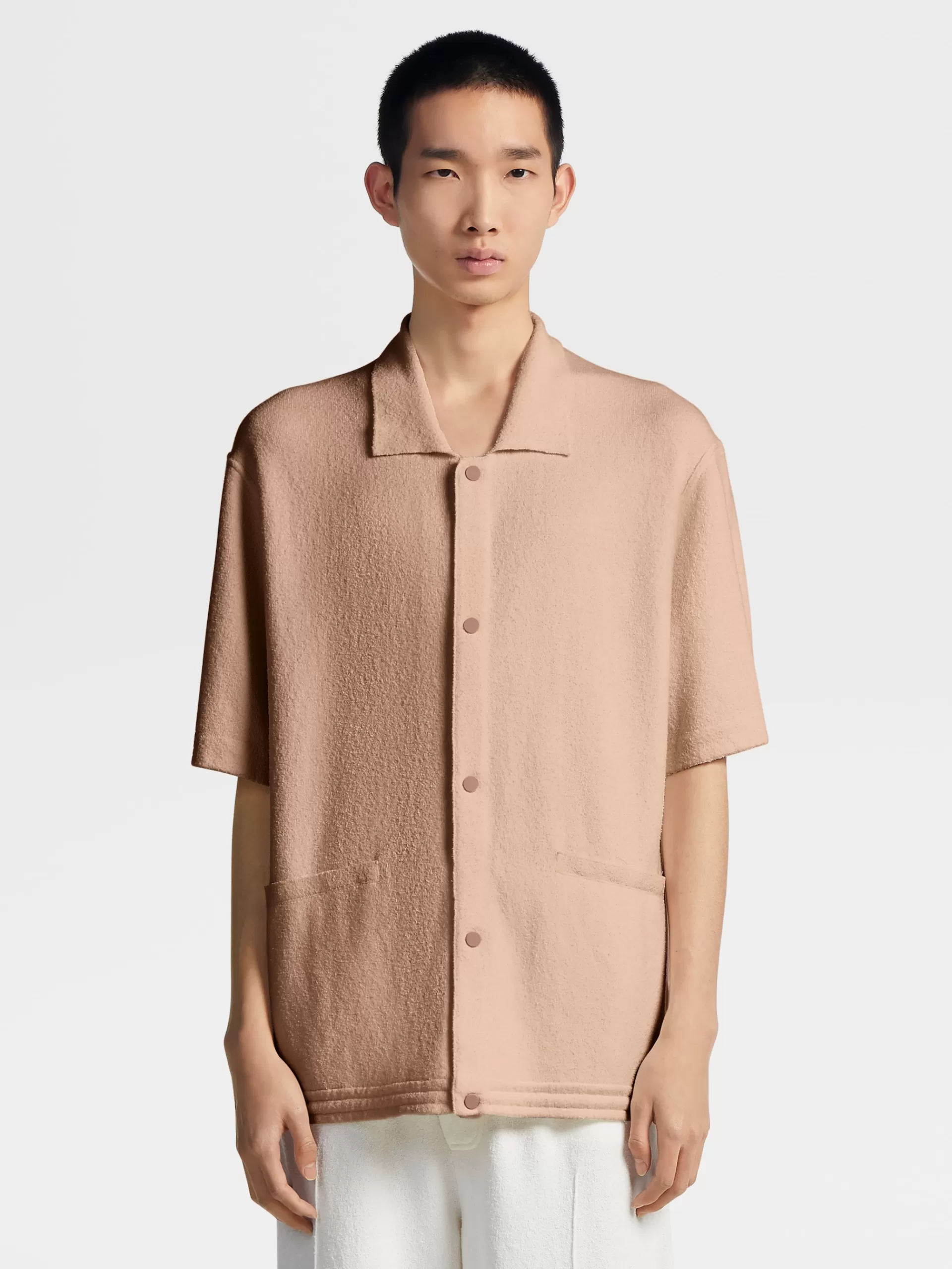 Cheap ZEGNA Polo Manches Courtes En Coton Pur Rose Poudre