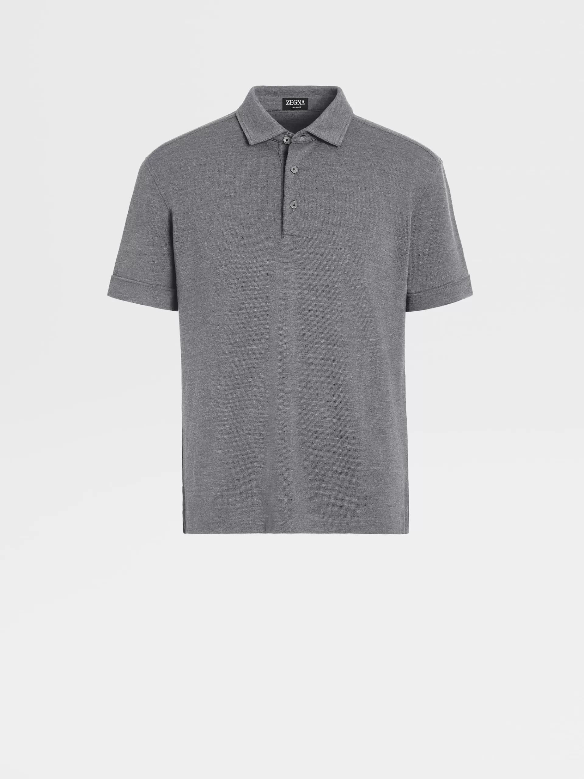 Online ZEGNA Polo Manches Courtes En Laine 12Milmil12 Gris Chine