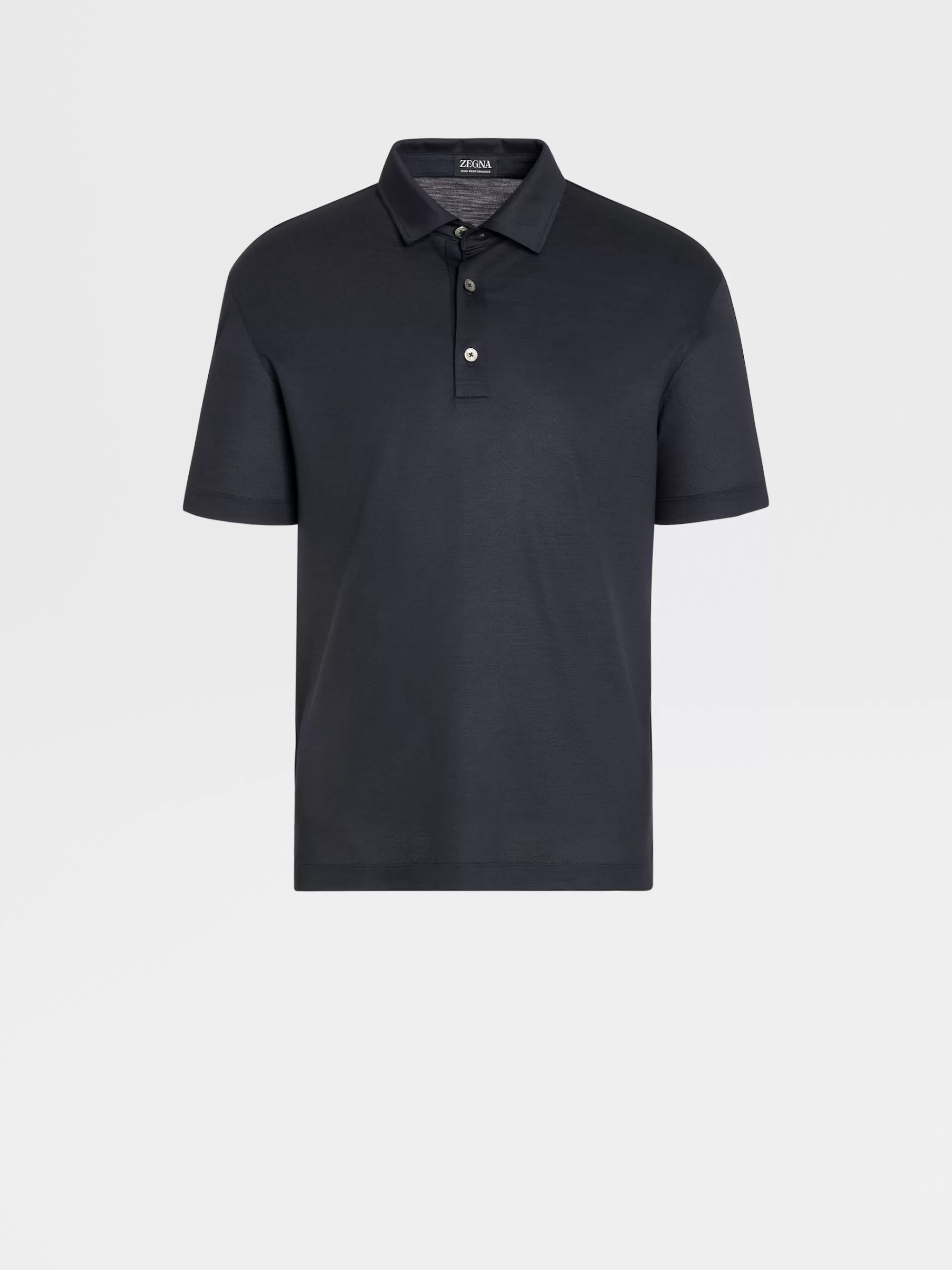 New ZEGNA Polo Manches Courtes En Laine High Performance™ Bleu Marine