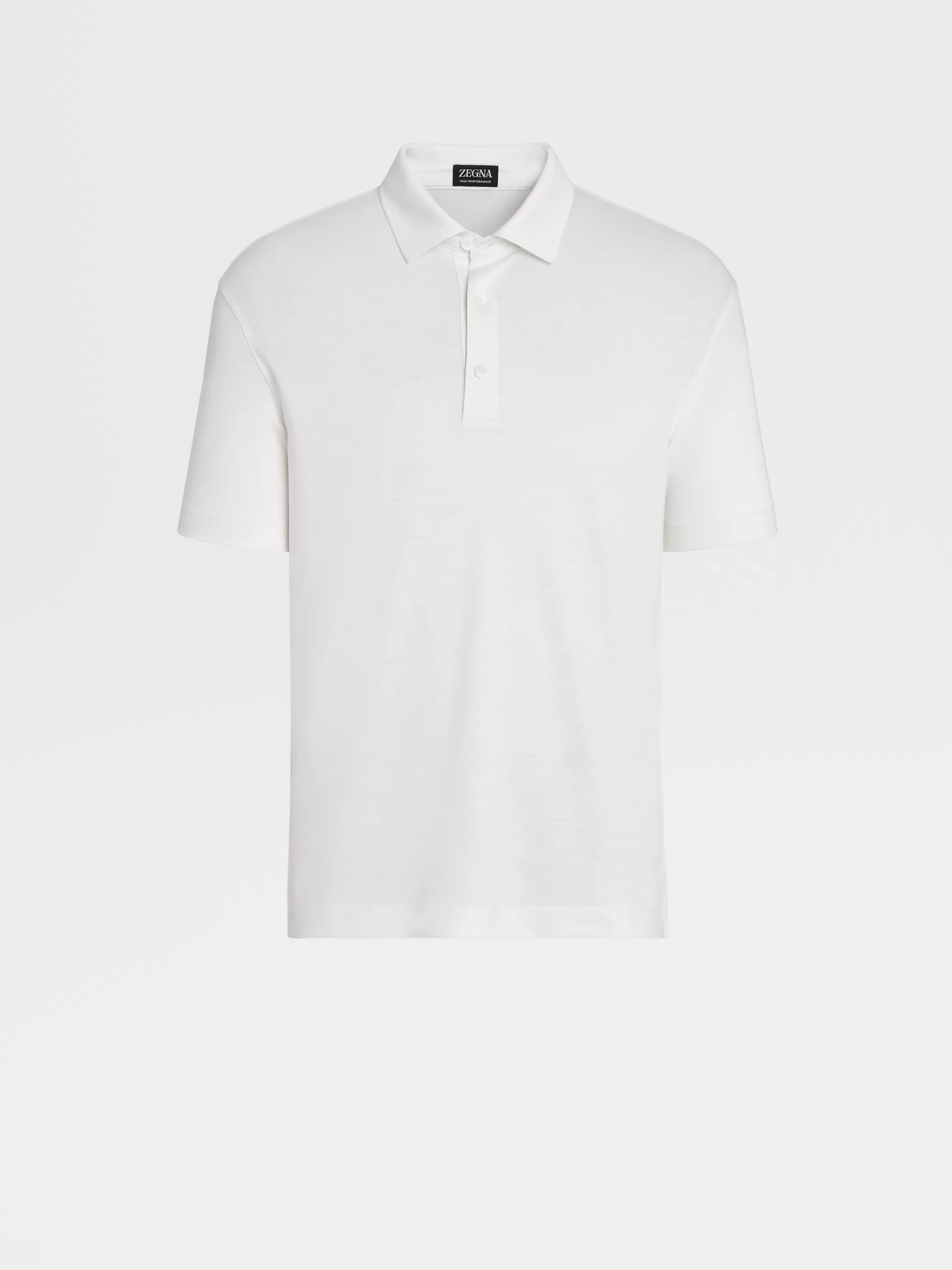 Shop ZEGNA Polo Manches Courtes En Laine High Performance™ Blanc