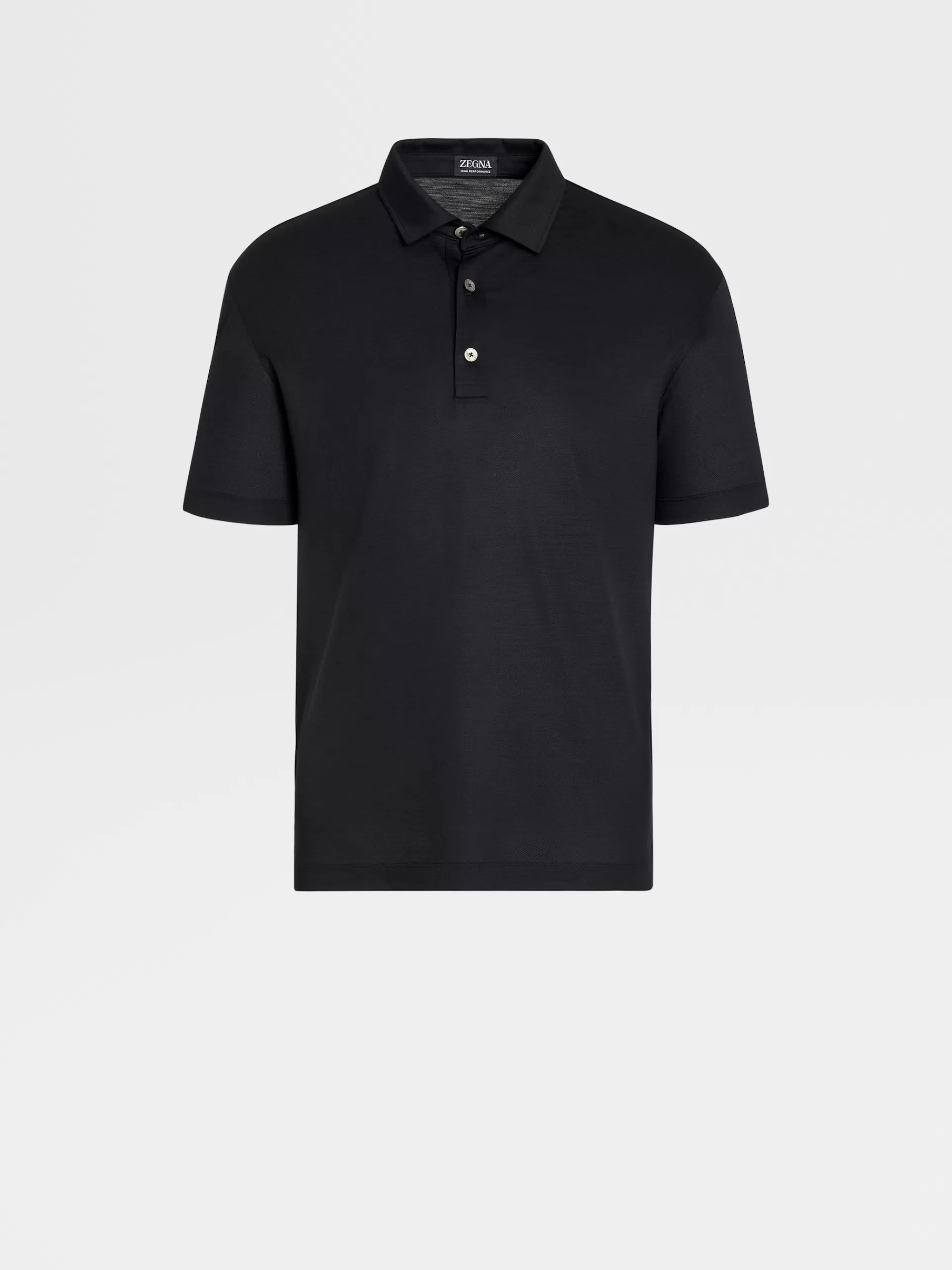 Cheap ZEGNA Polo Manches Courtes En Laine High Performance™ Bleu Marine