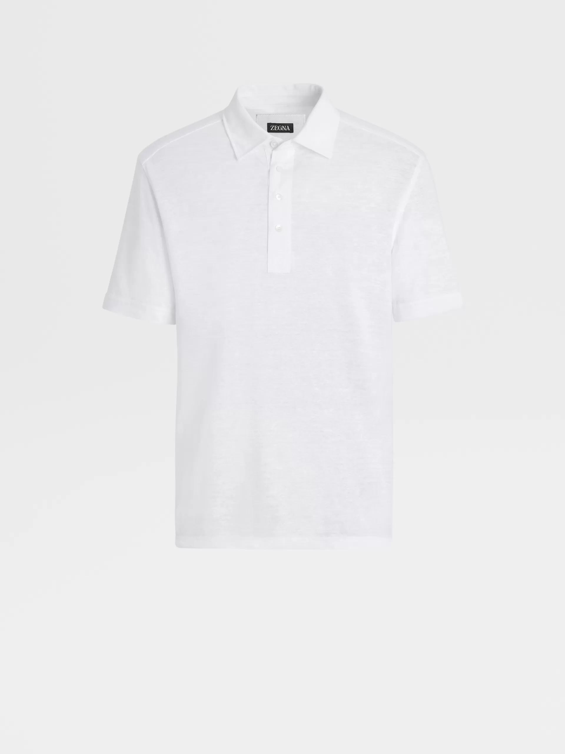 Outlet ZEGNA Polo Manches Courtes En Lin Pur Blanc