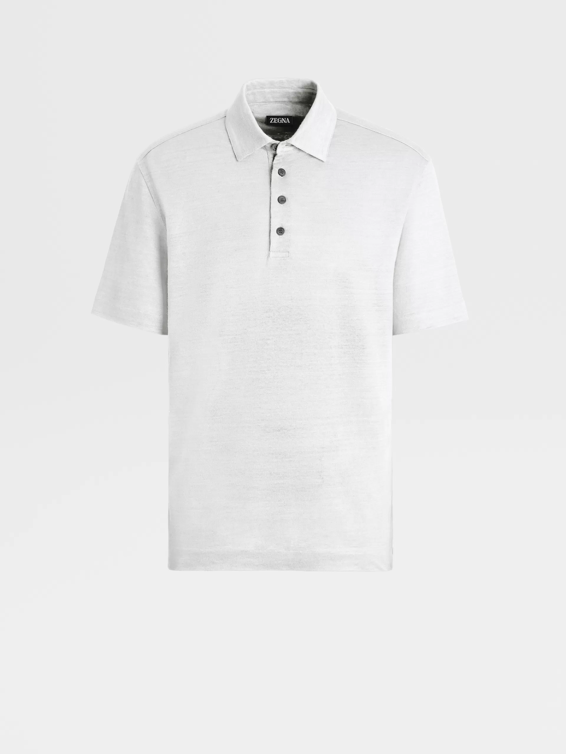 Best Sale ZEGNA Polo Manches Courtes En Lin Pur Blanc