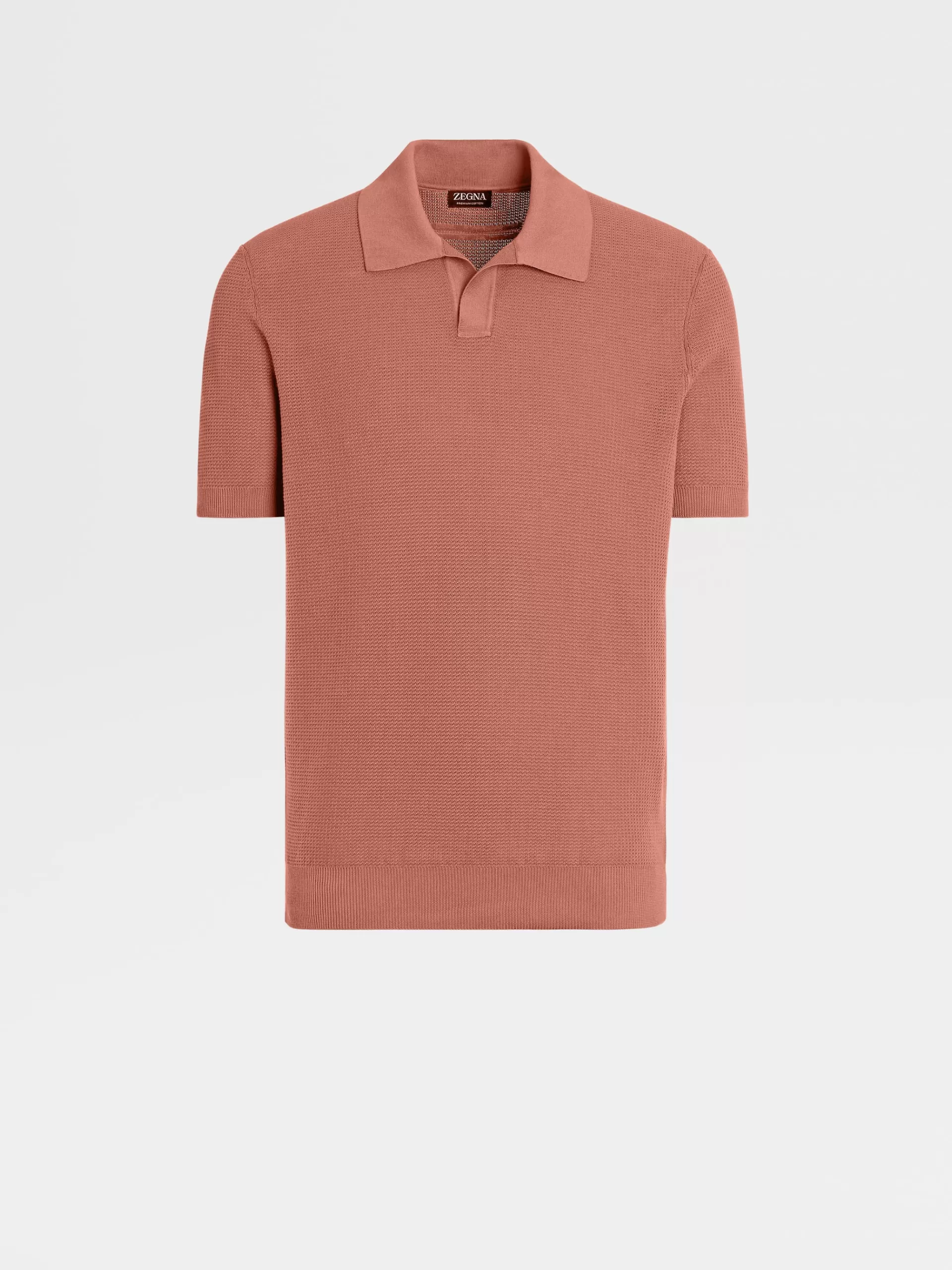 Hot ZEGNA Polo Manches Courtes En Maille Jacquard De Premium Cotton Bordeaux Clair