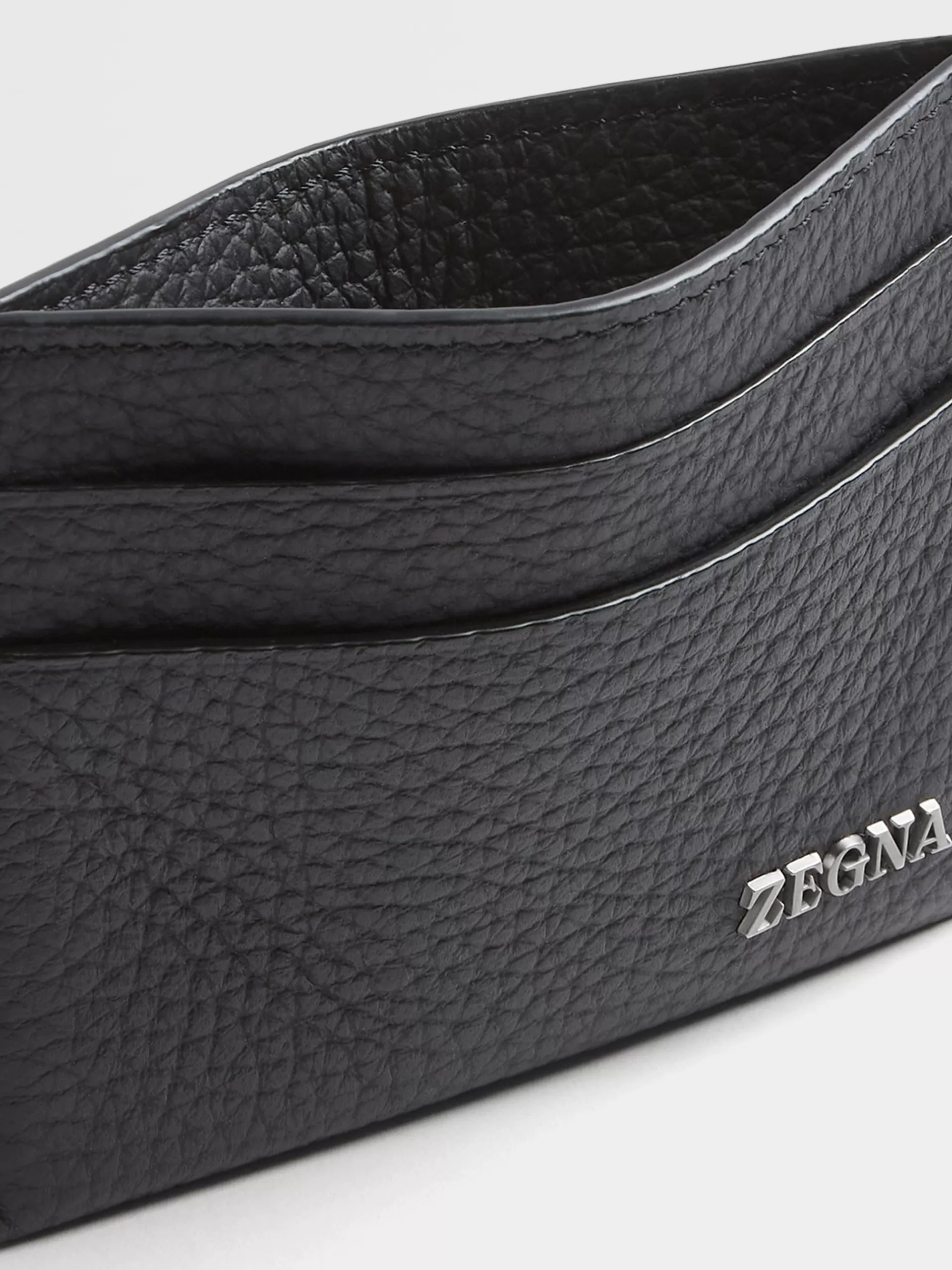 Sale ZEGNA Porte-Cartes En Cuir De Cerf Noir