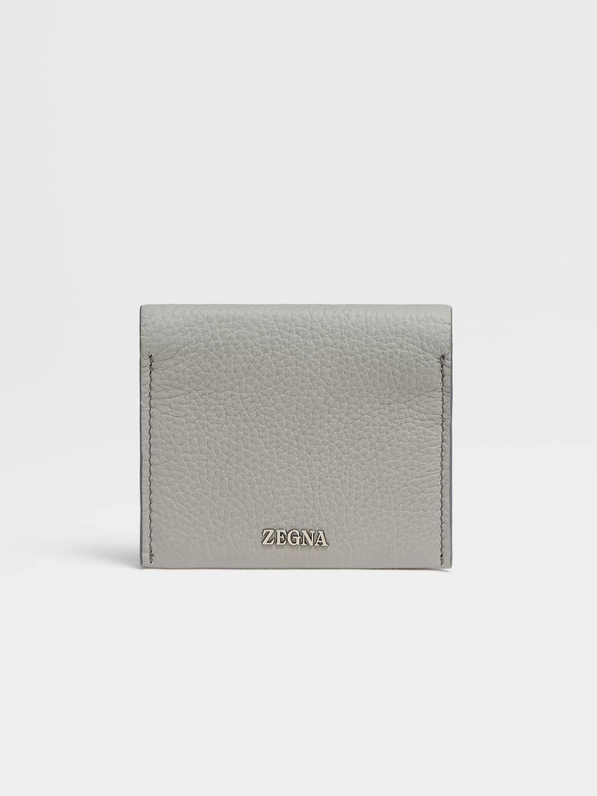 Cheap ZEGNA Porte-Cartes Pliable En Cuir De Cerf Gris Chine