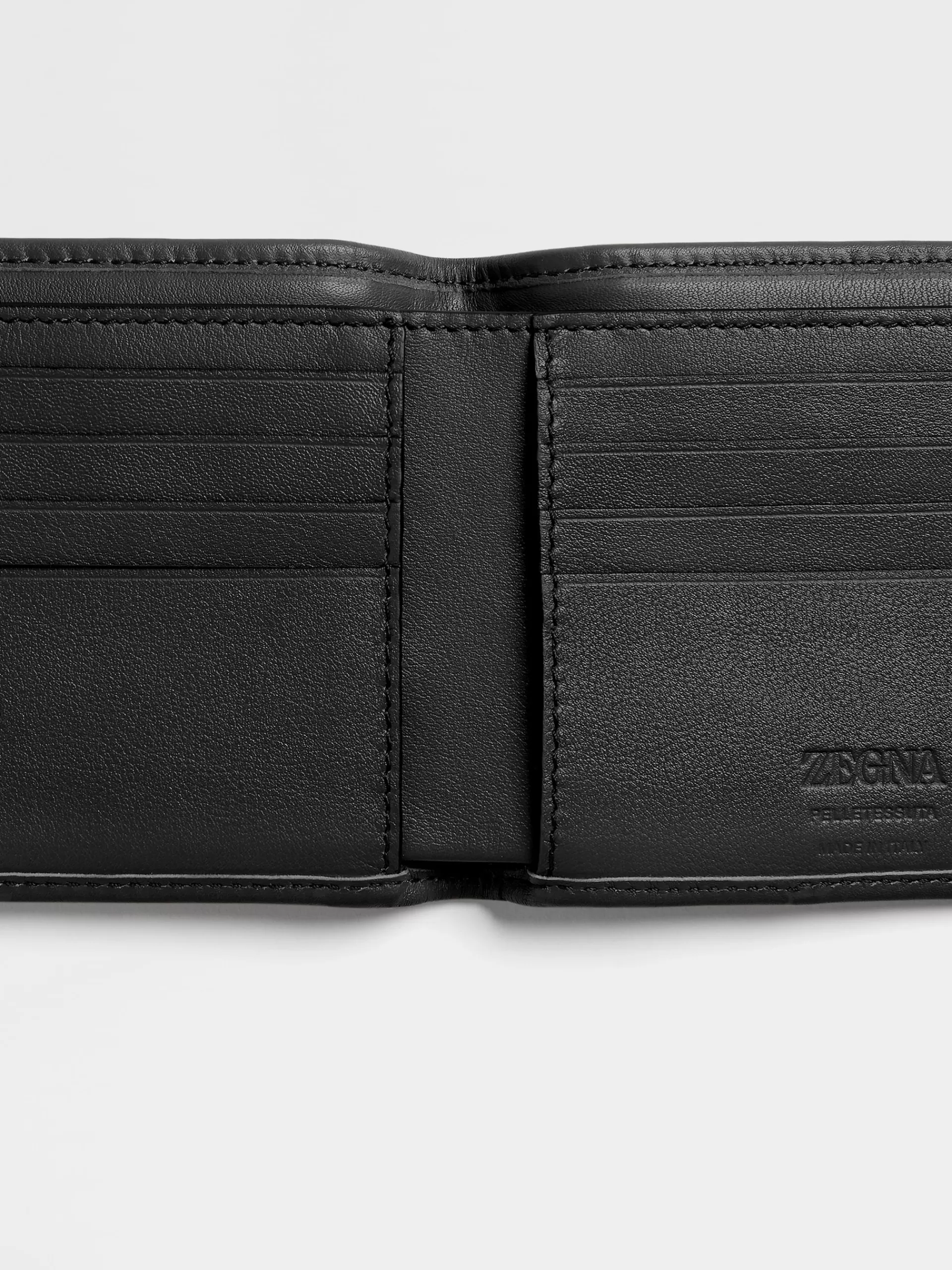 Shop ZEGNA Portefeuille A Deux Volets 8Cc Pelletessuta™ Noir