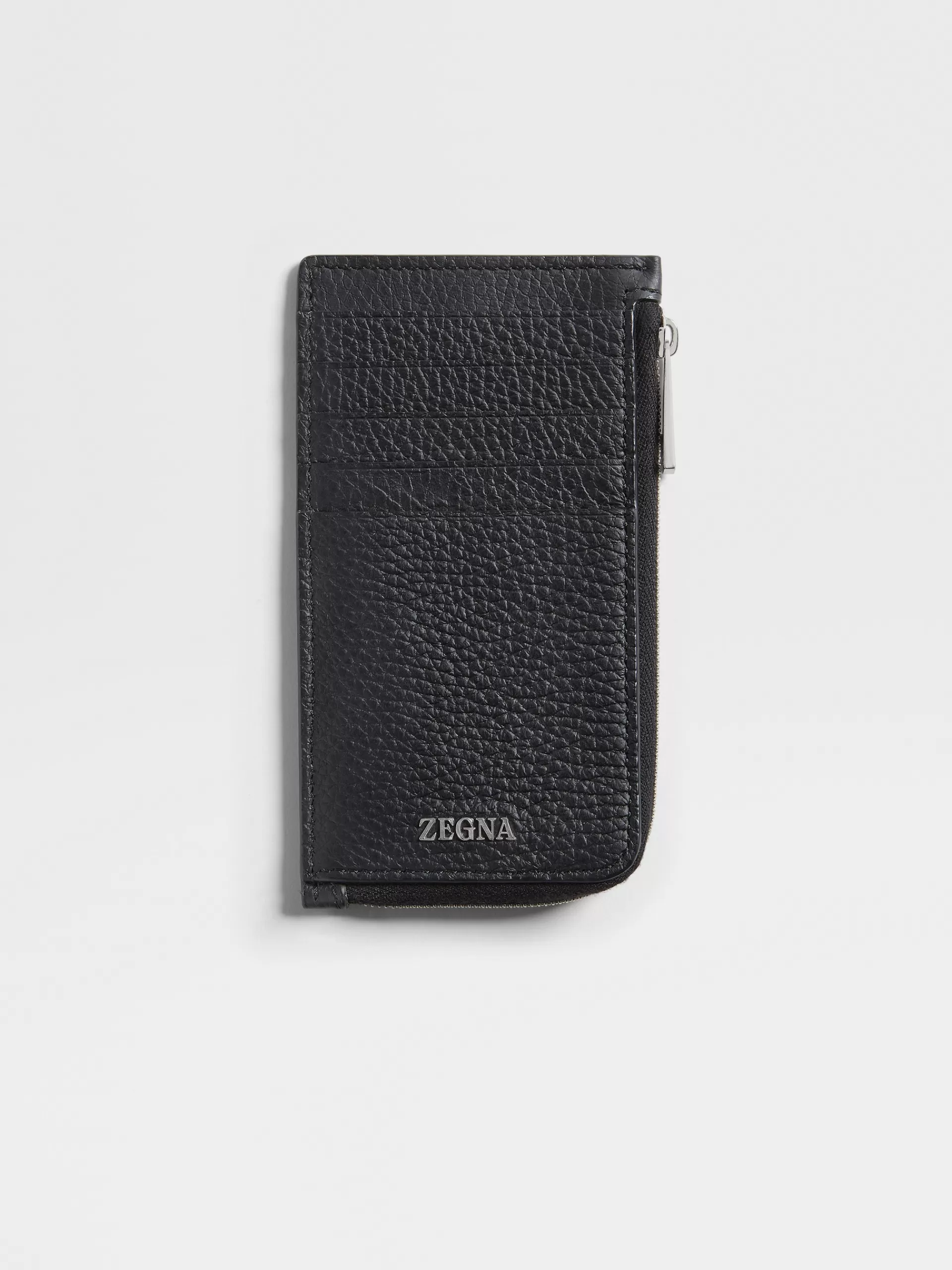 Outlet ZEGNA Portefeuille Zippe10Cc En Cuir De Cerf Noir