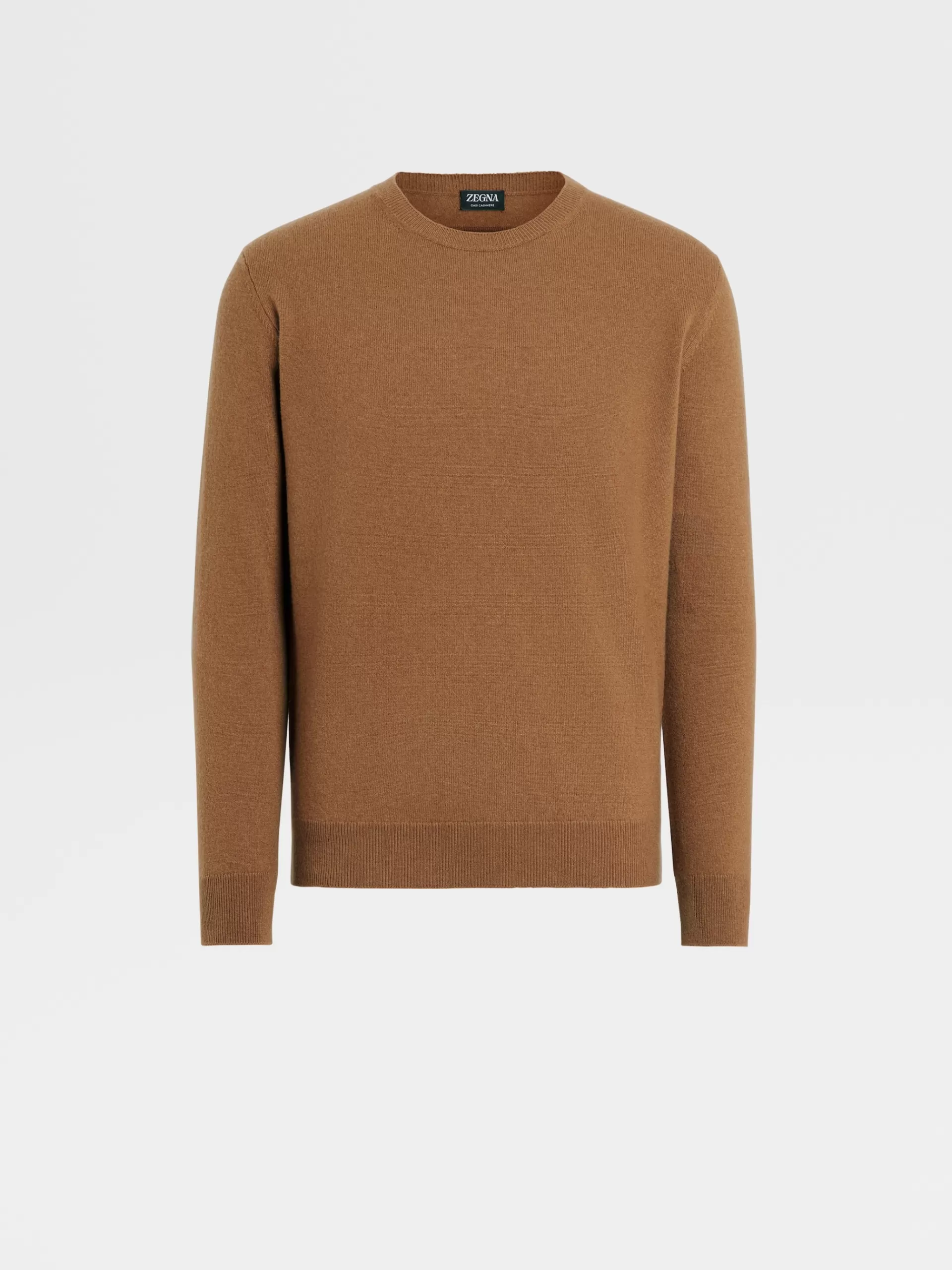 Best Sale ZEGNA Pull A Col Ras Du Cou Oasi Cashmere Marron Vigogne