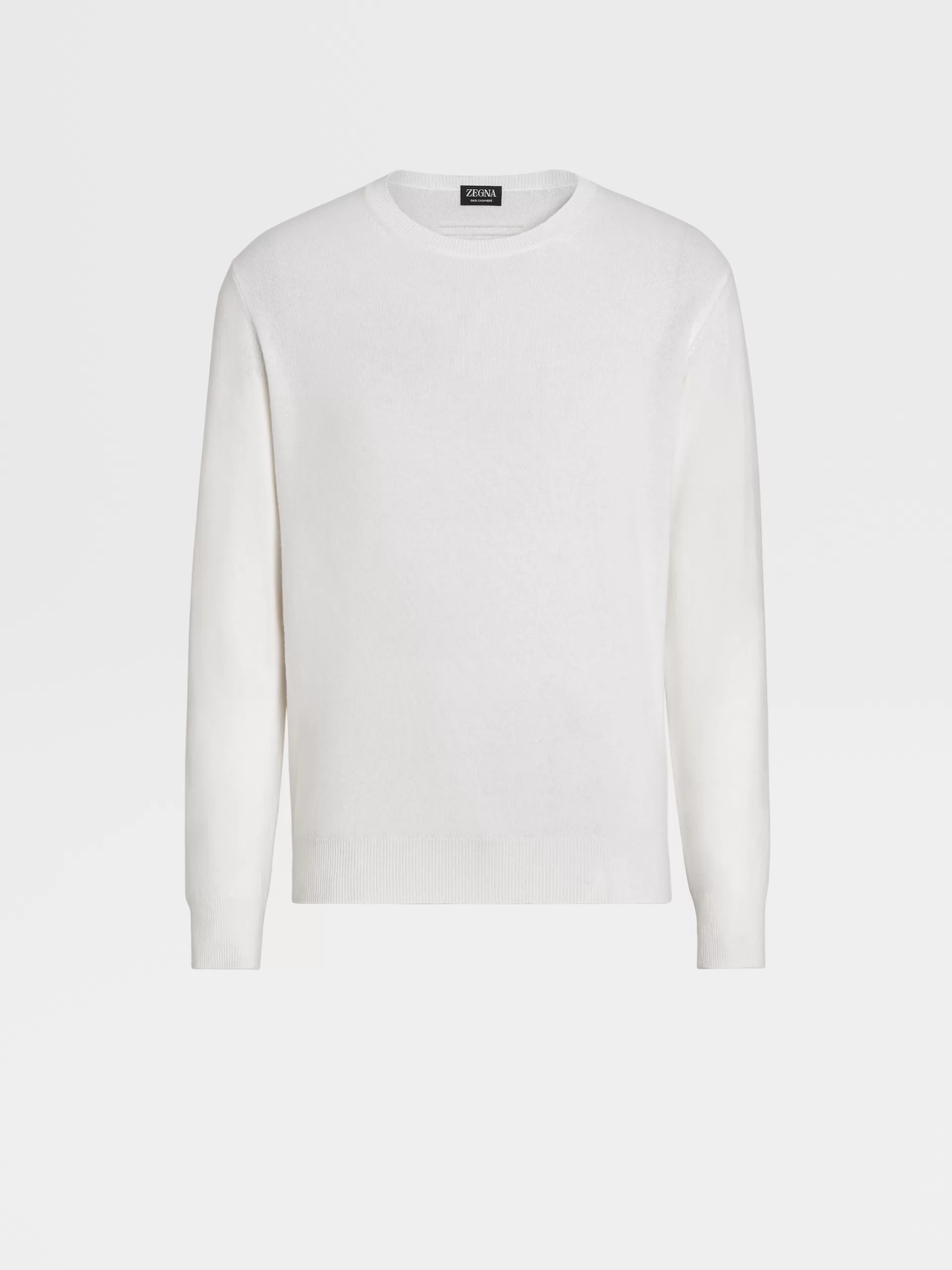 Online ZEGNA Pull A Col Ras Du Cou Oasi Cashmere Blanc