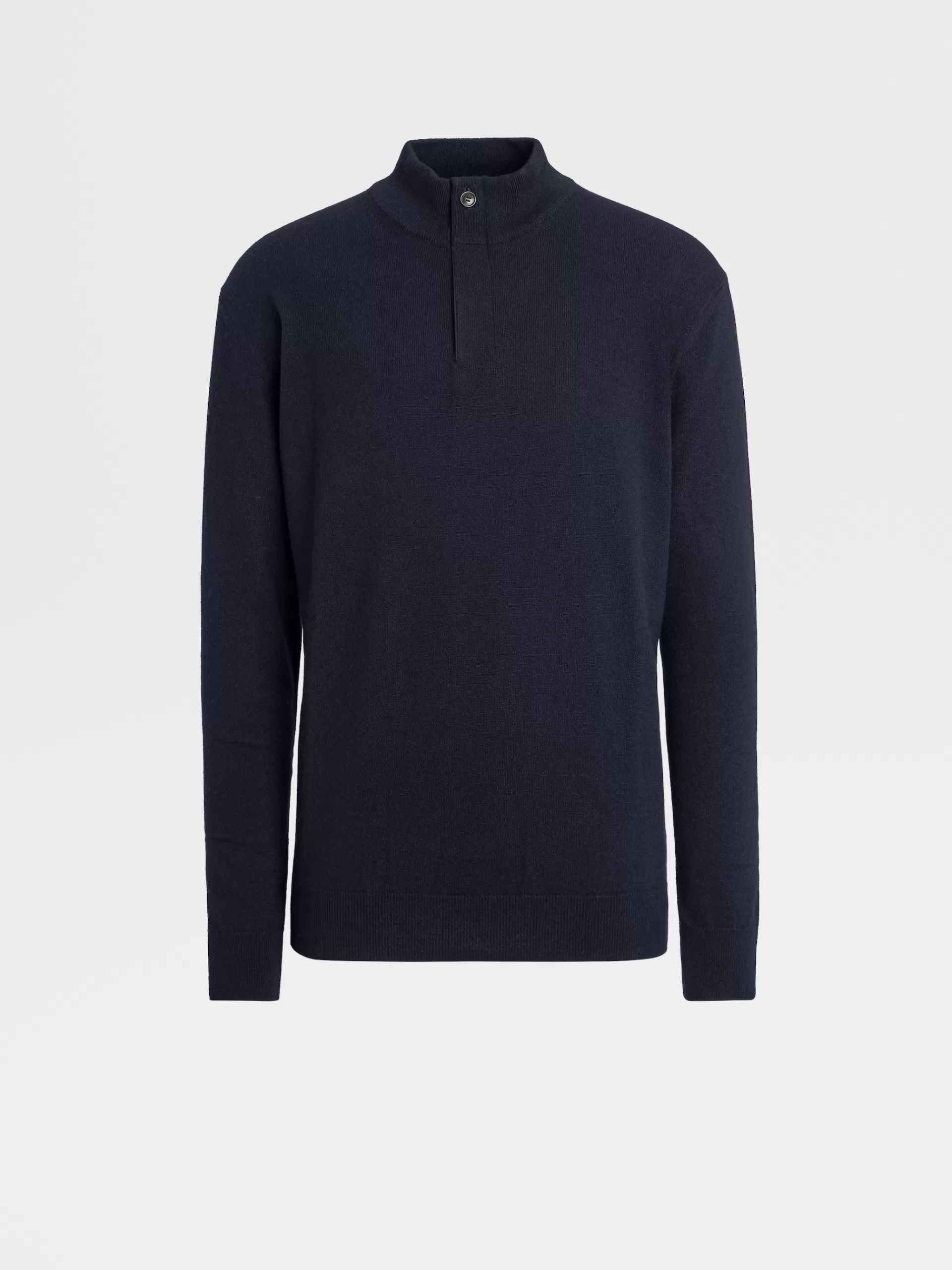 Online ZEGNA Pull Oasi Cashmere A Col Montant Zippe Bleu Marine