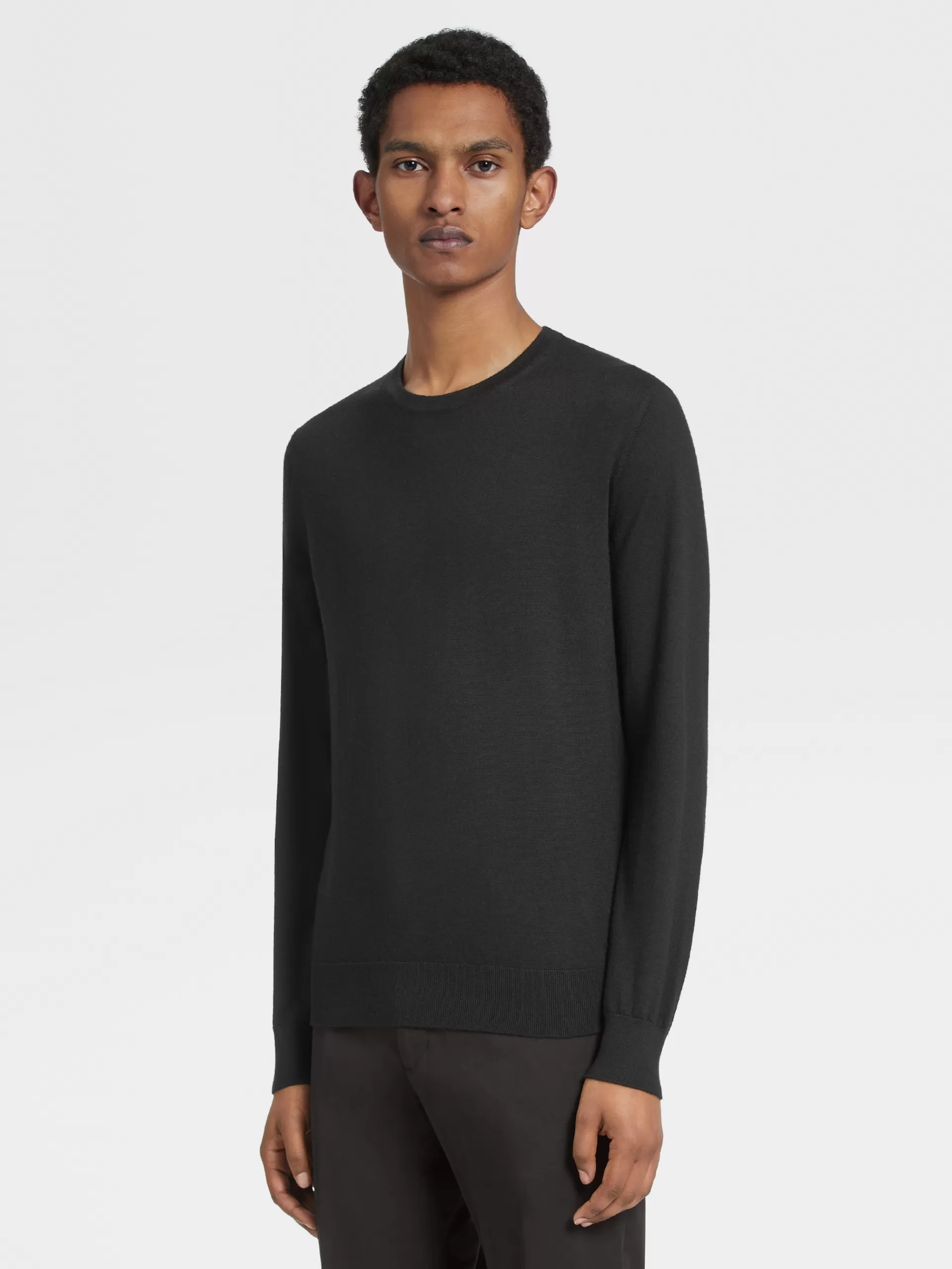 Store ZEGNA Pull Ras Du Cou Cashseta Light Noir