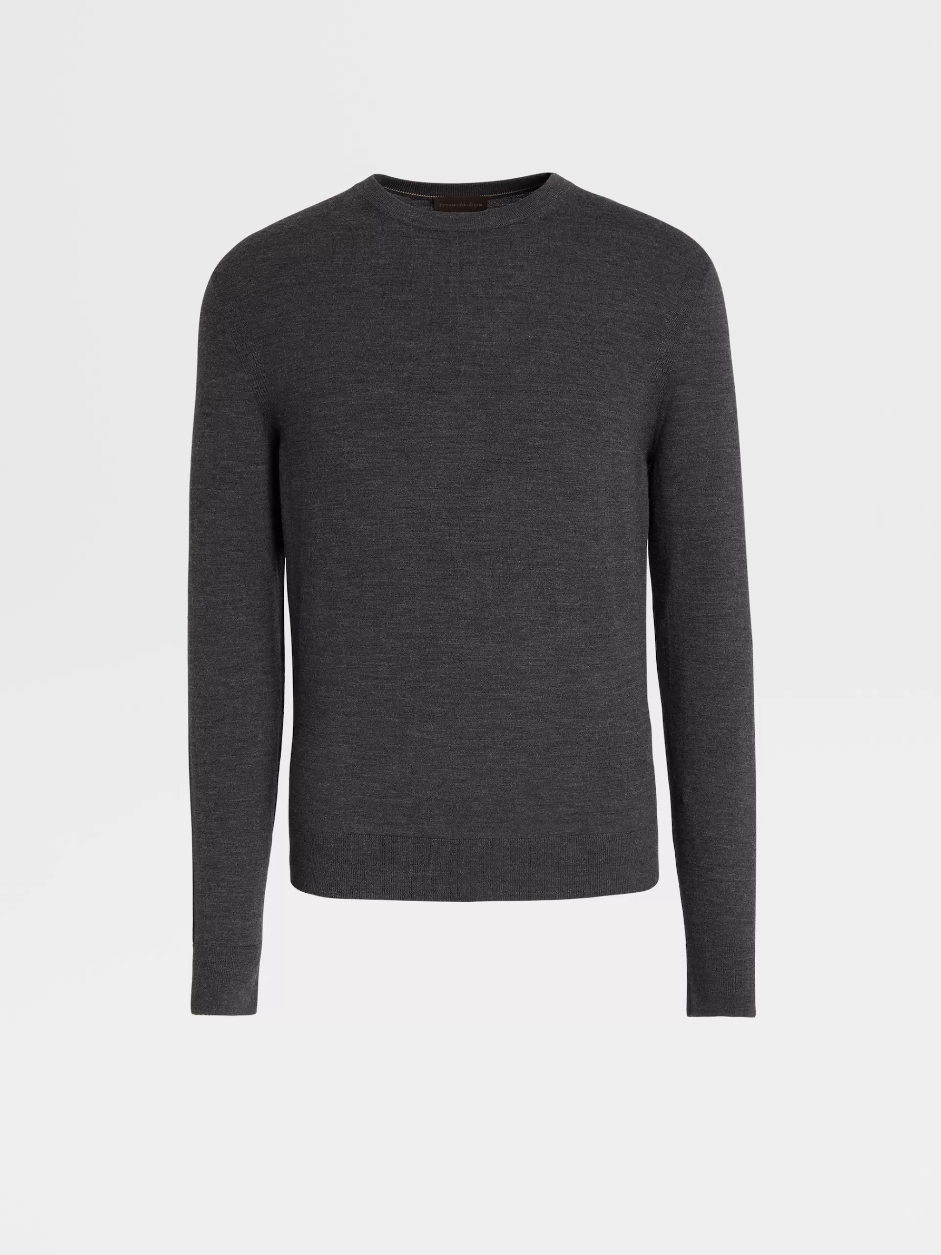 Hot ZEGNA Pull Ras Du Cou En Maille De Laine 12Milmil12 Gris Fonce