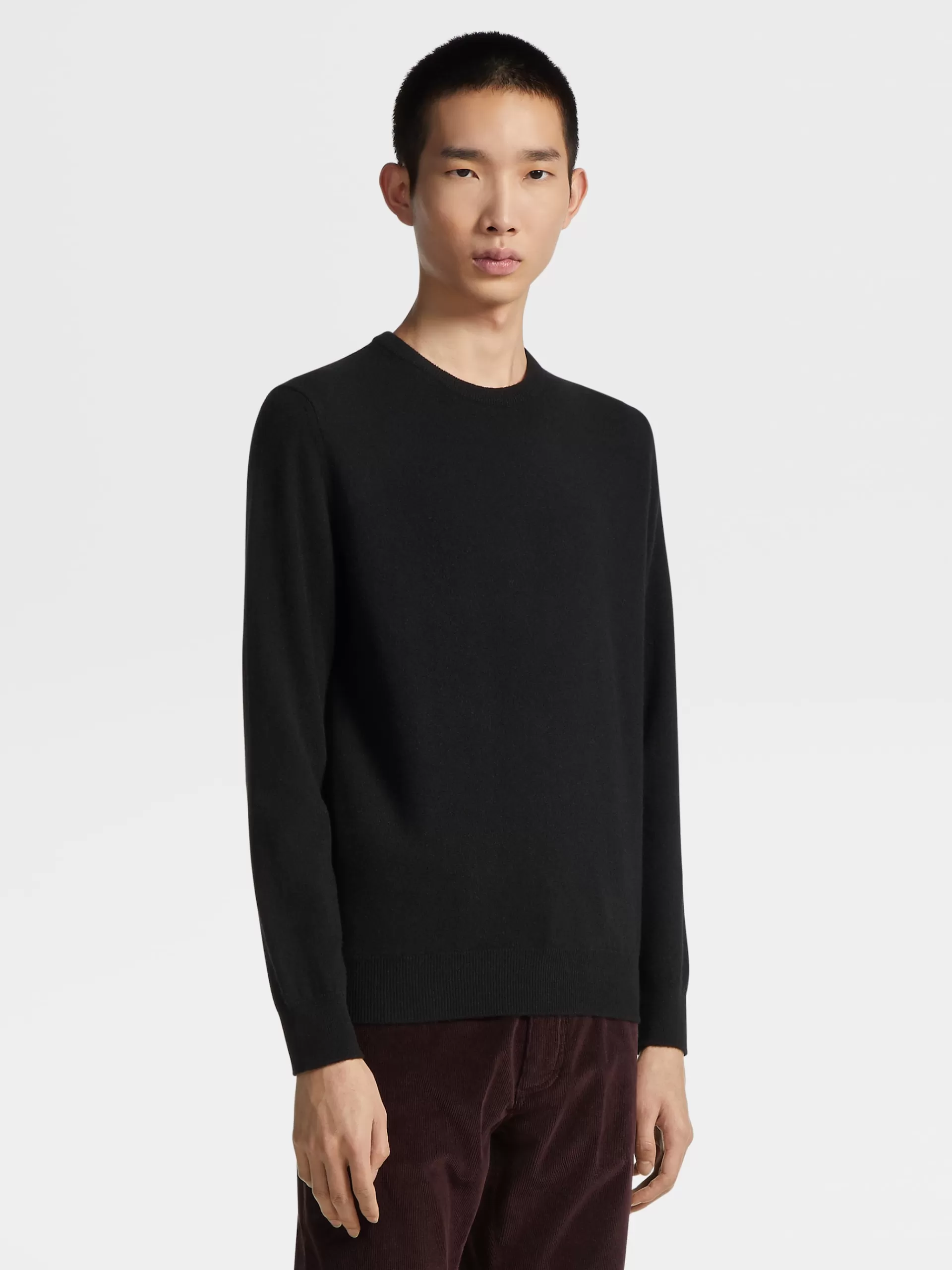 Cheap ZEGNA Pull Ras Du Cou Oasi Cashmere Noir