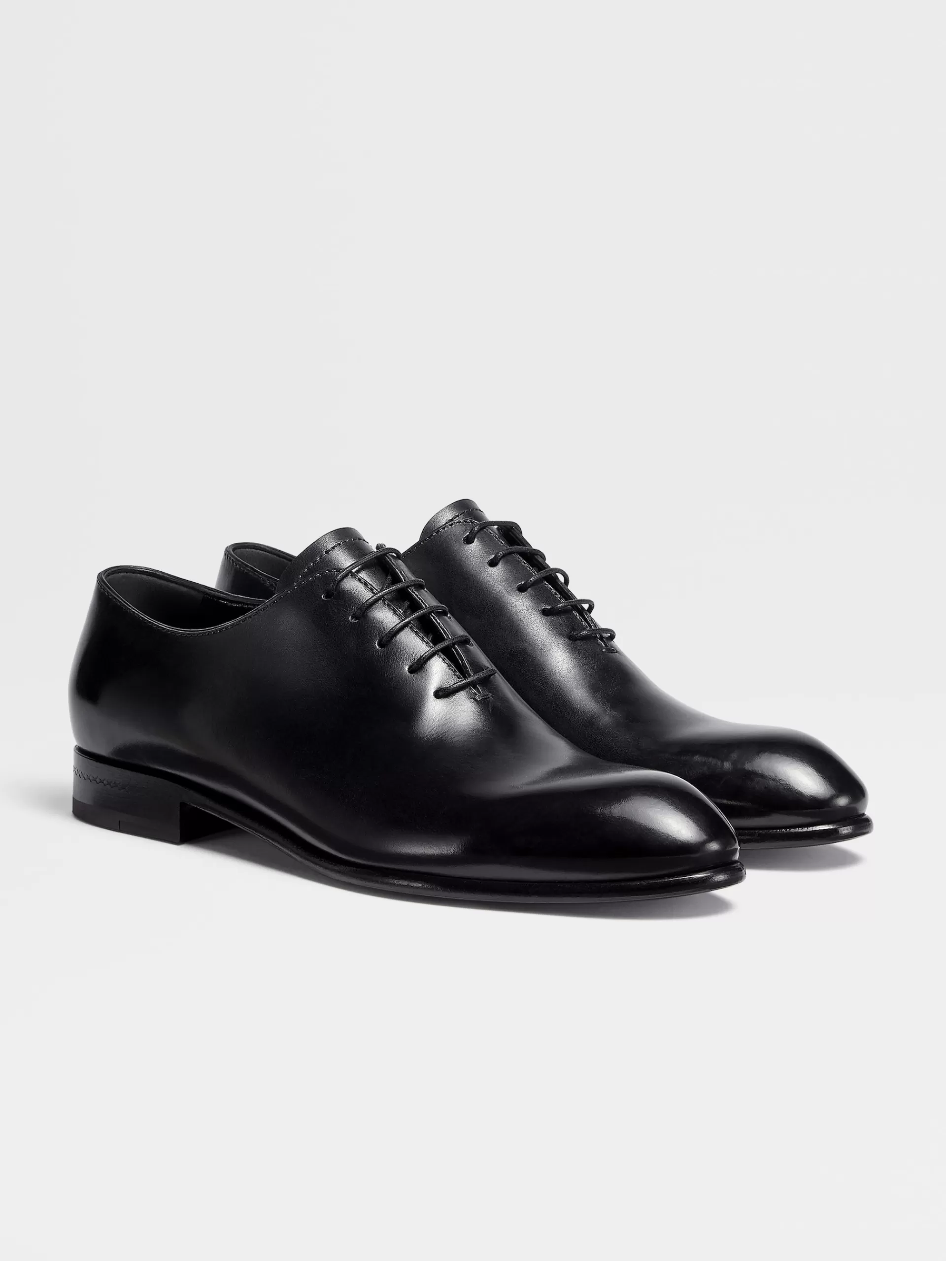 Store ZEGNA Richelieus Wholecut Vienna Evening En Cuir Ponce A La Mains Noir