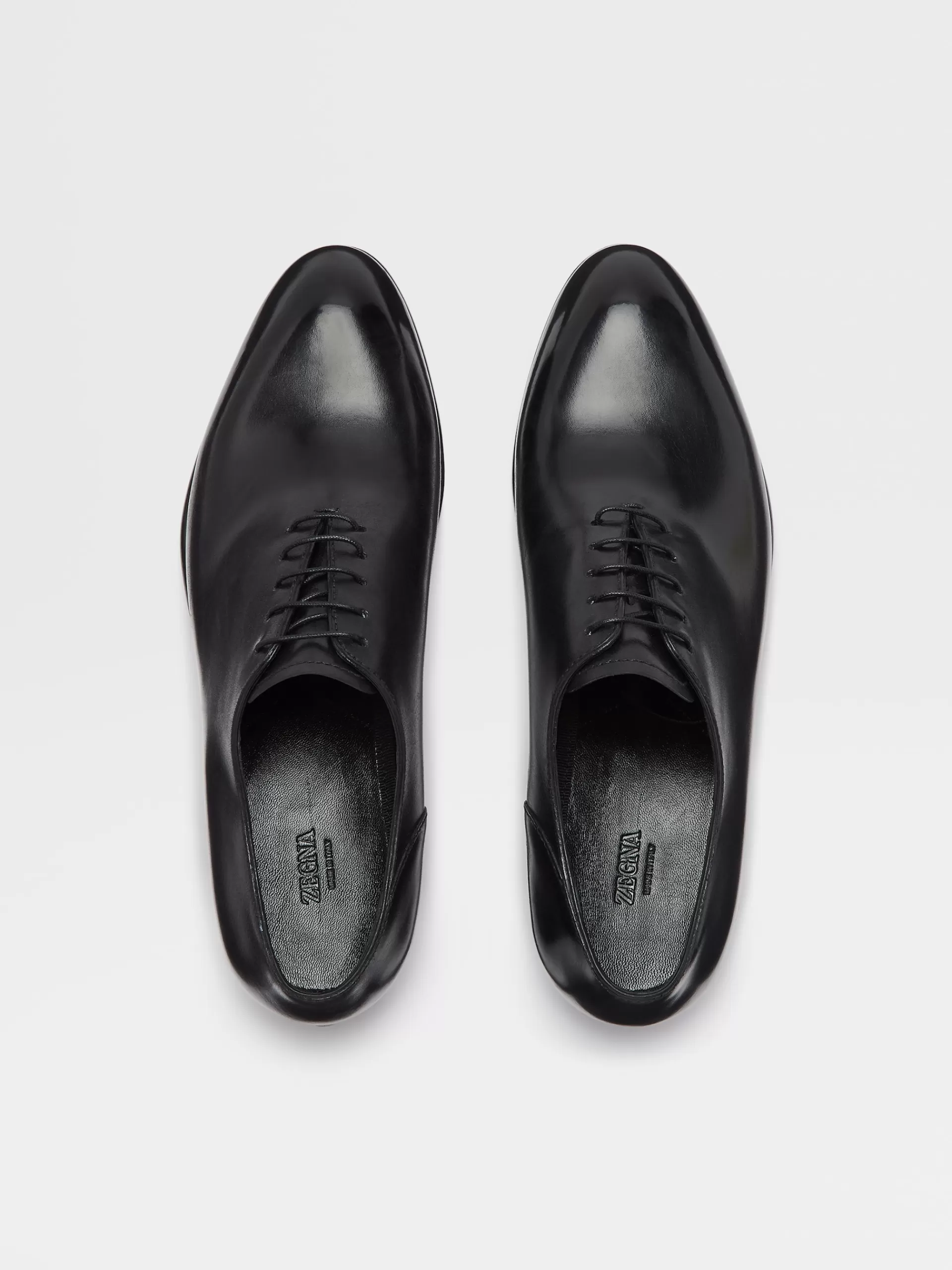 Store ZEGNA Richelieus Wholecut Vienna Evening En Cuir Ponce A La Mains Noir