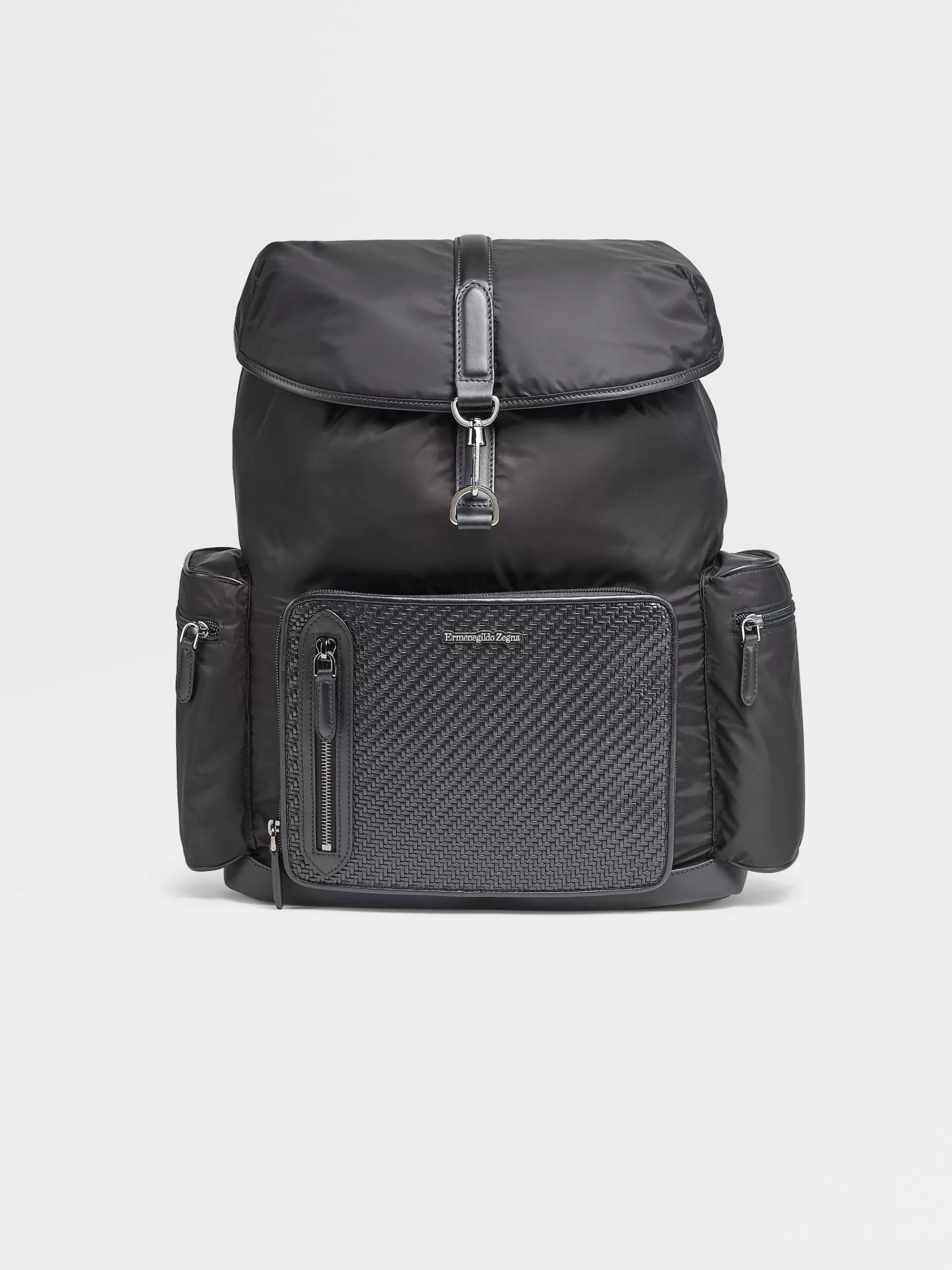 New ZEGNA Sac A Dos Special En Tissu Technique Et Pelletessuta™ Noir