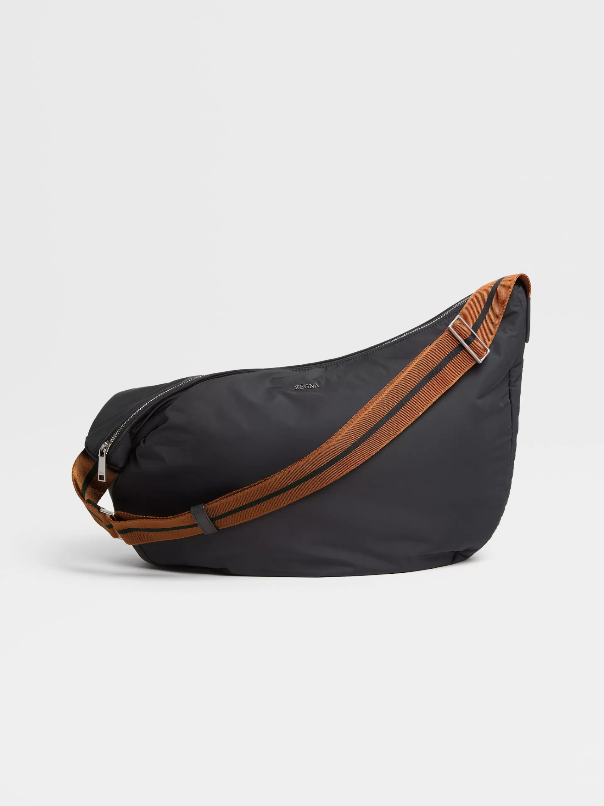 Outlet ZEGNA Sac Hobo Panorama En Tissu Technique Noir