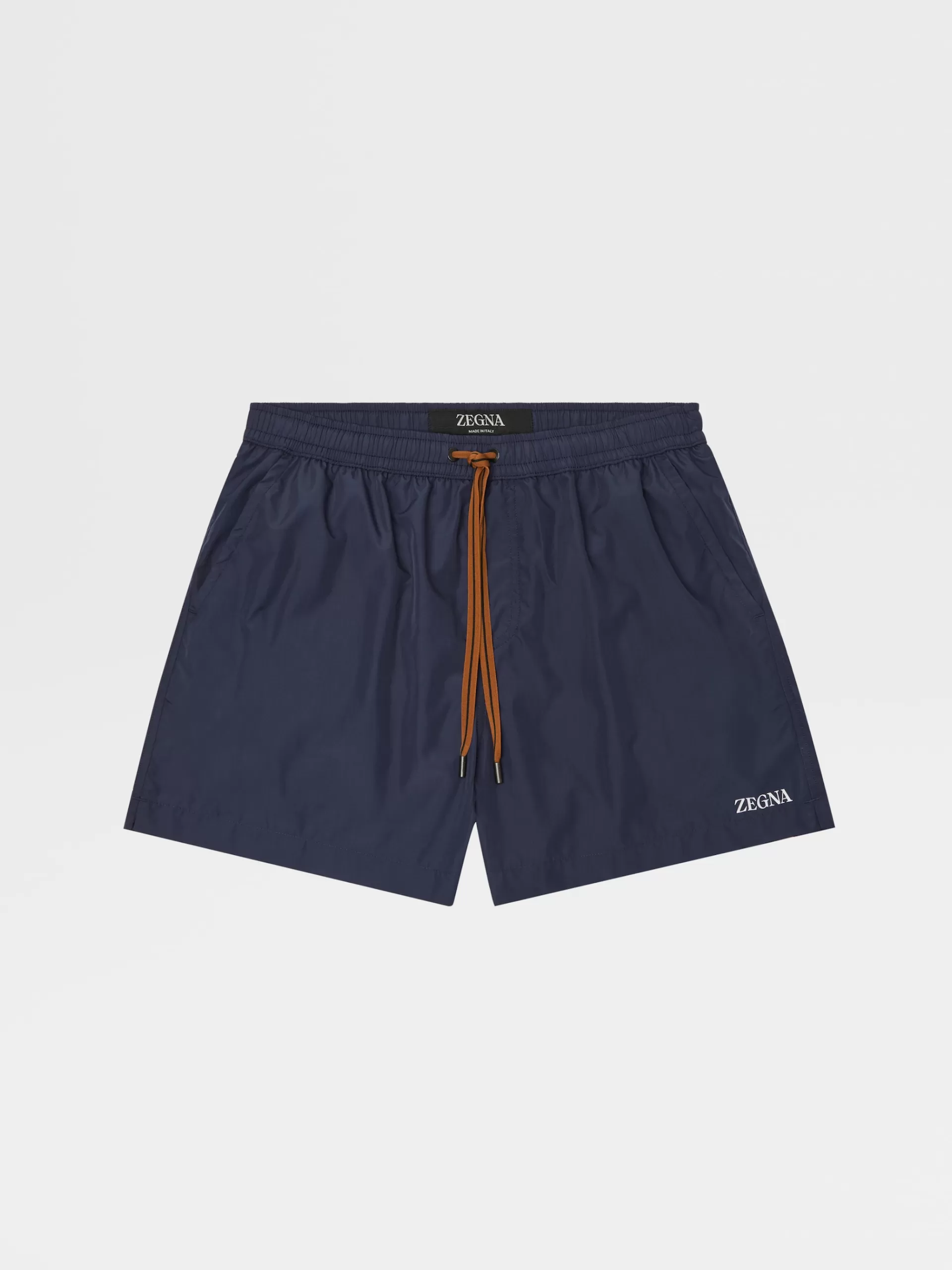 New ZEGNA Short De Bain En Tissu Technique Bleu Marine