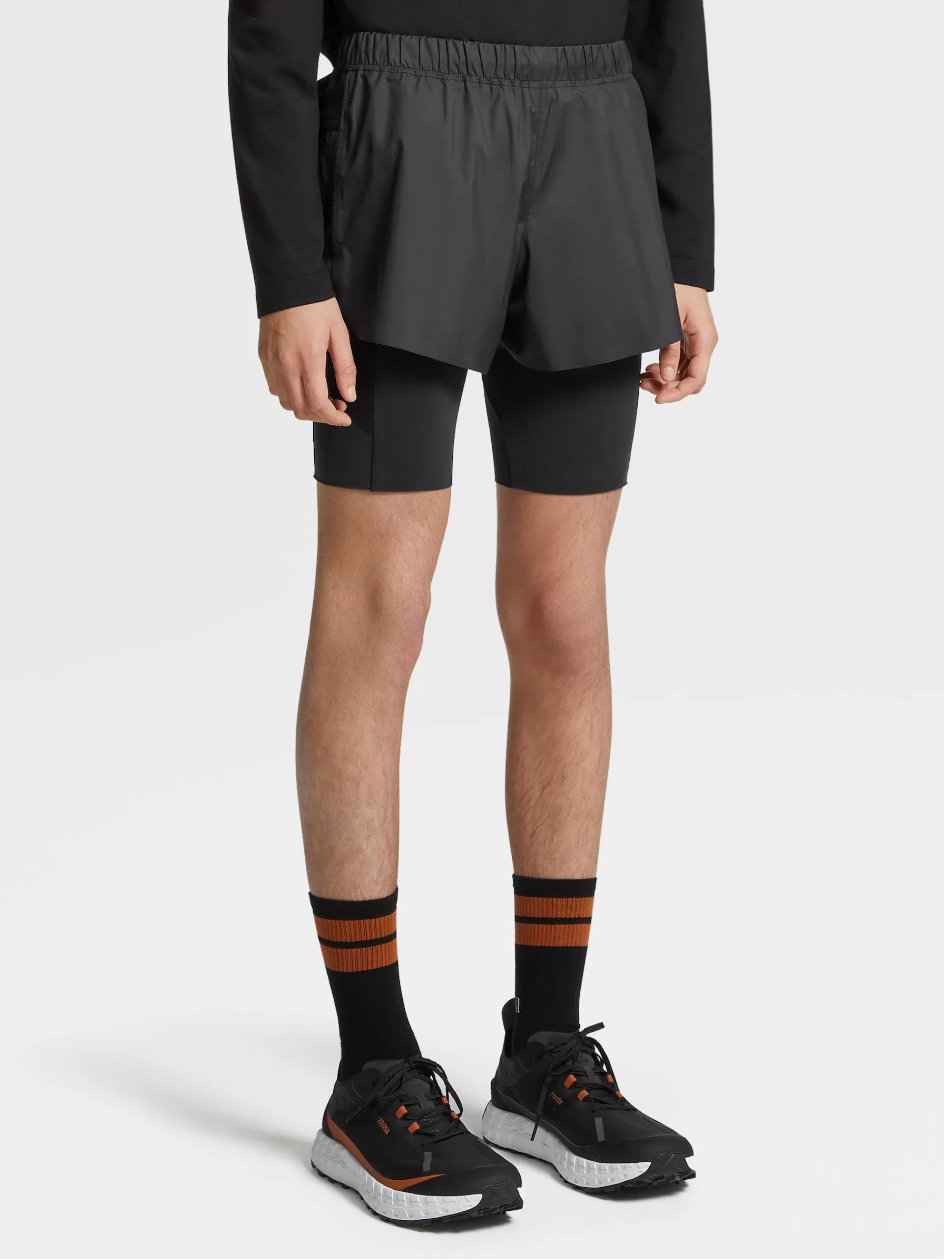 Shop ZEGNA Short De Running En Tissu Technique #Usetheexisting™ Noir