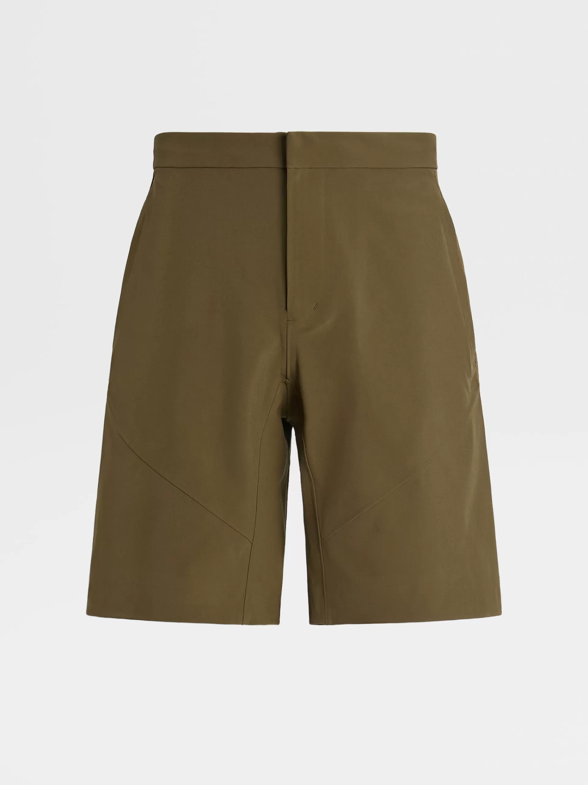 Best Sale ZEGNA Short En Laine Techmerino™ Triple Epaisseur Vert Olive Fonce