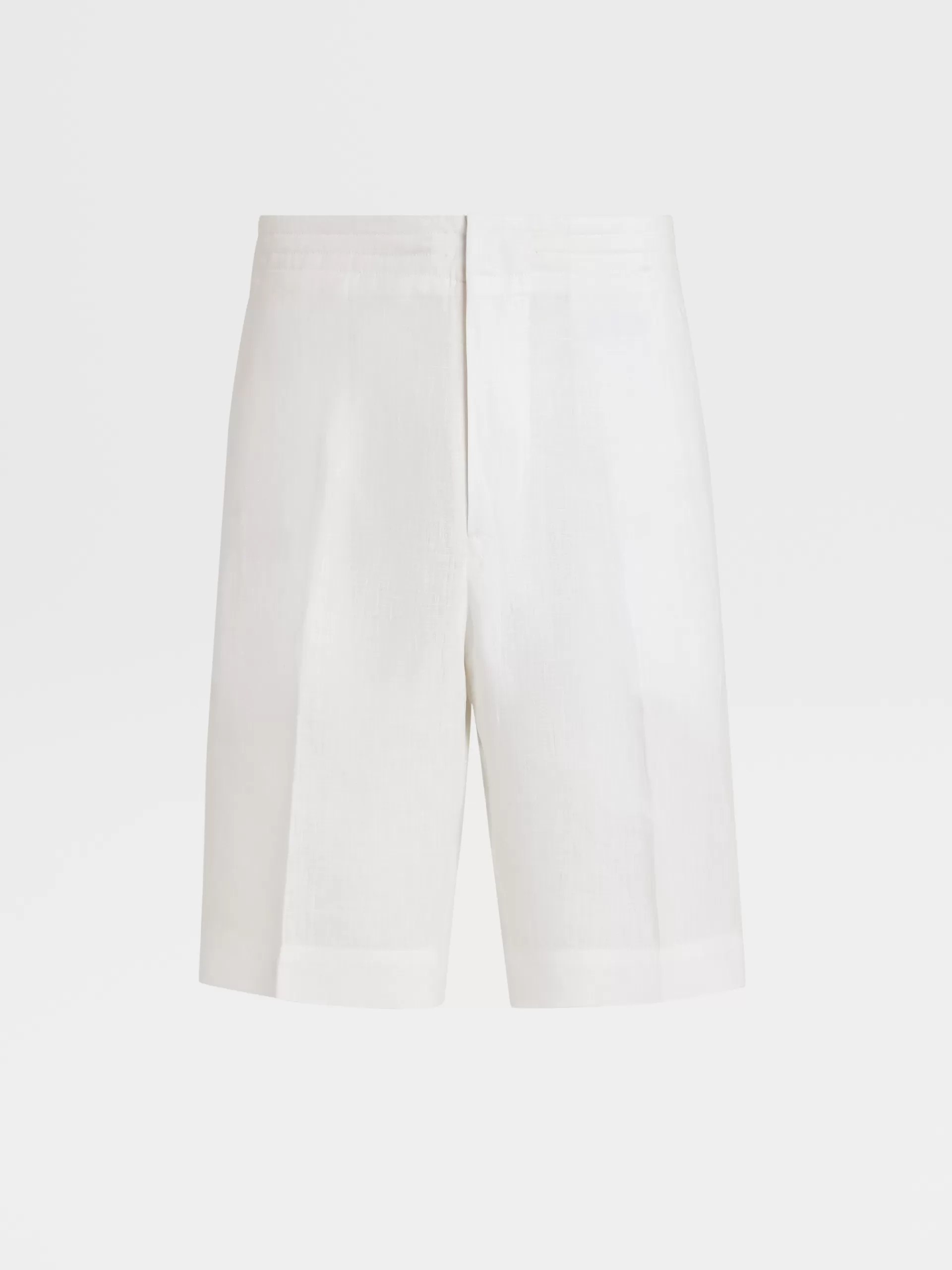 Sale ZEGNA Short En Lin Pur Blanc