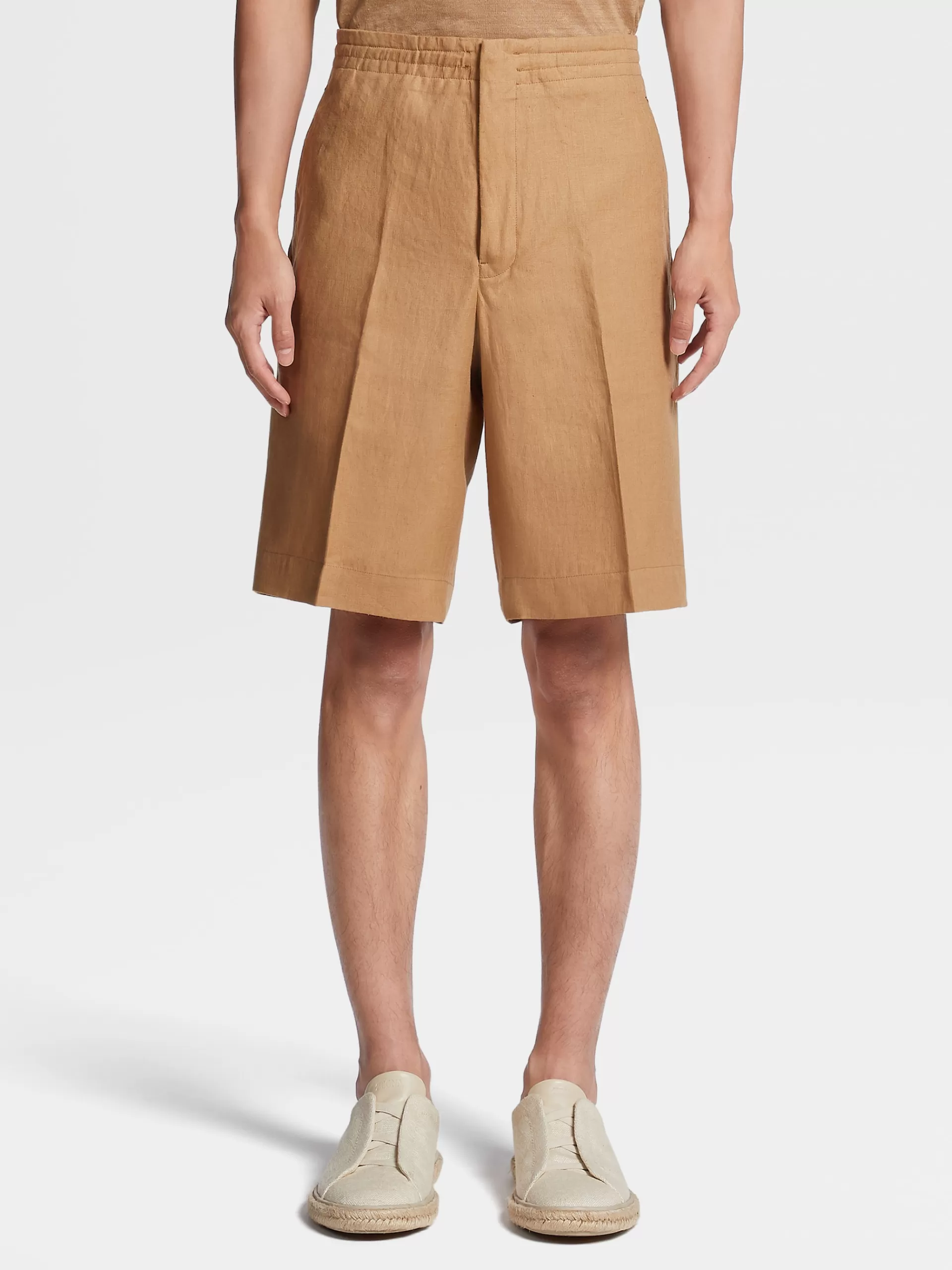 Clearance ZEGNA Short En Lin Pur Beige