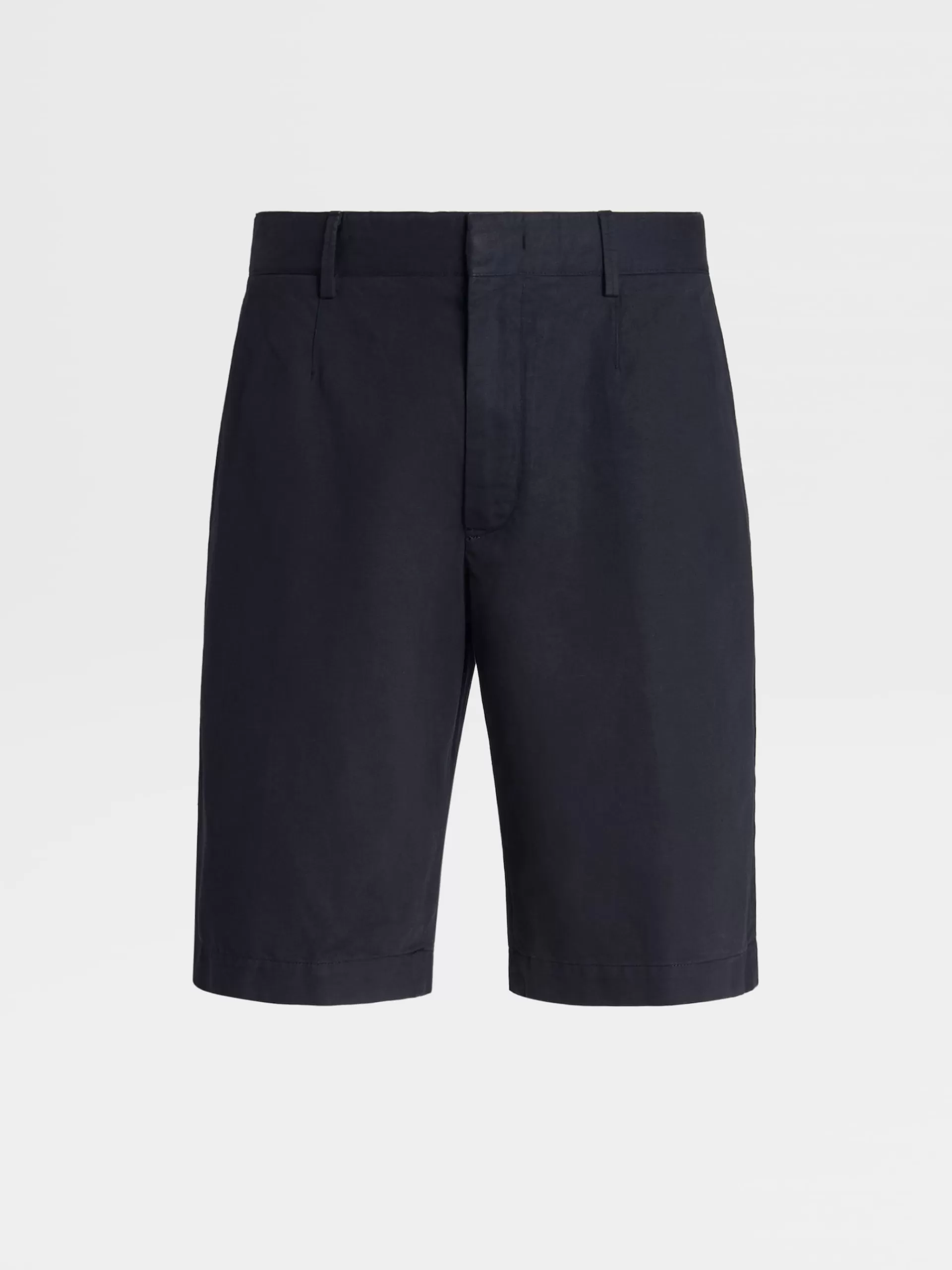 Best ZEGNA Short Summer Chino En Coton Et Lin Bleu Marine